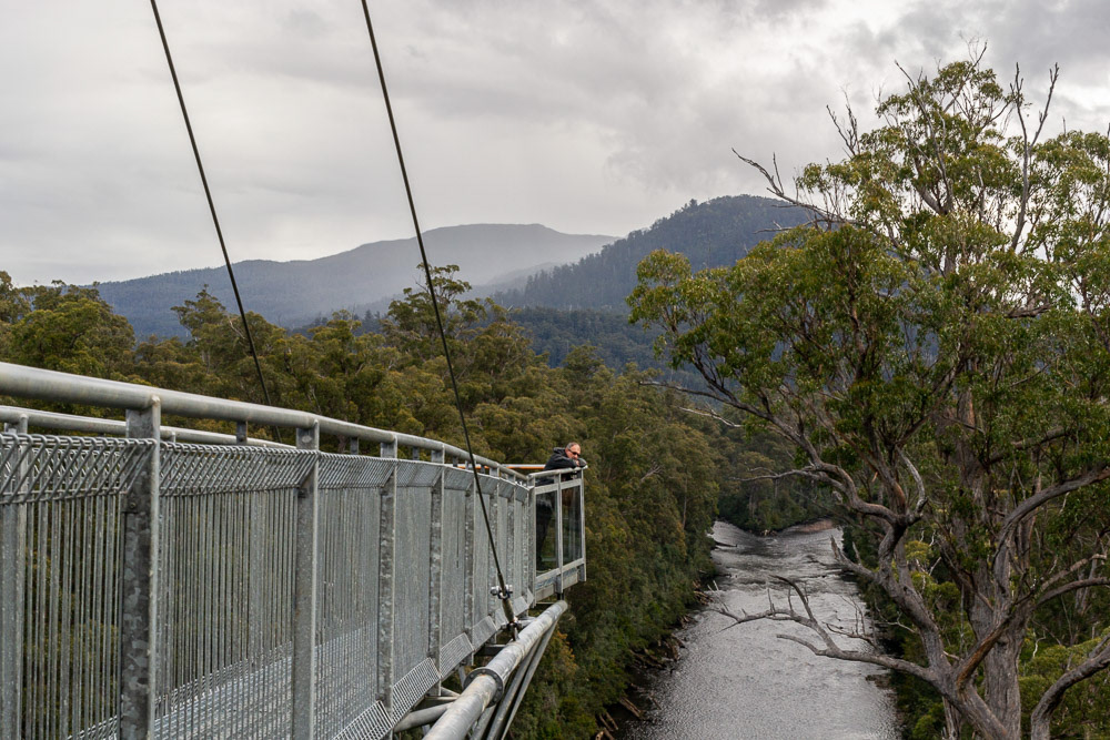 The end of the walk cantilevered over the river provides a spectacular view of the area.