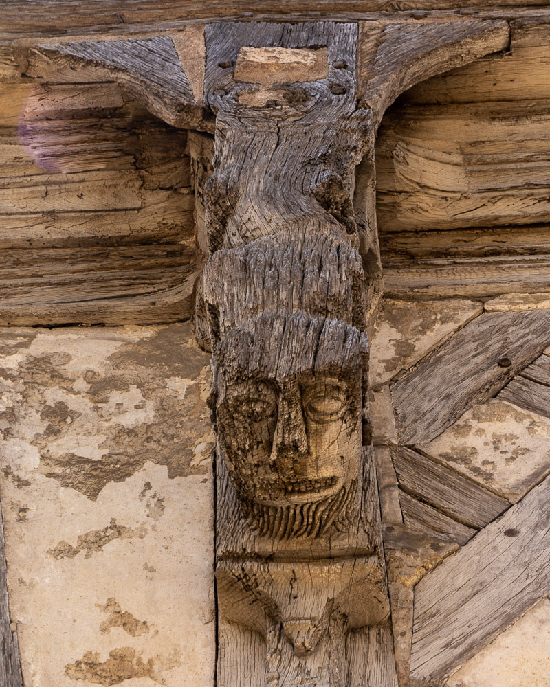 Timber sculptures decorate the exterior of the Lieutenant's house.