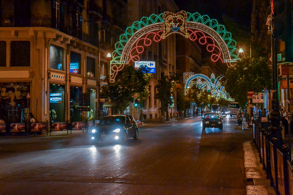 Night lights of Via Vittorio Emanuele.