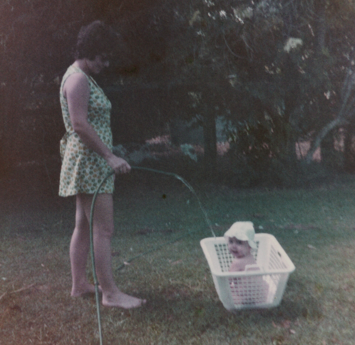 Cher and Tracy Penlington St water in a basket