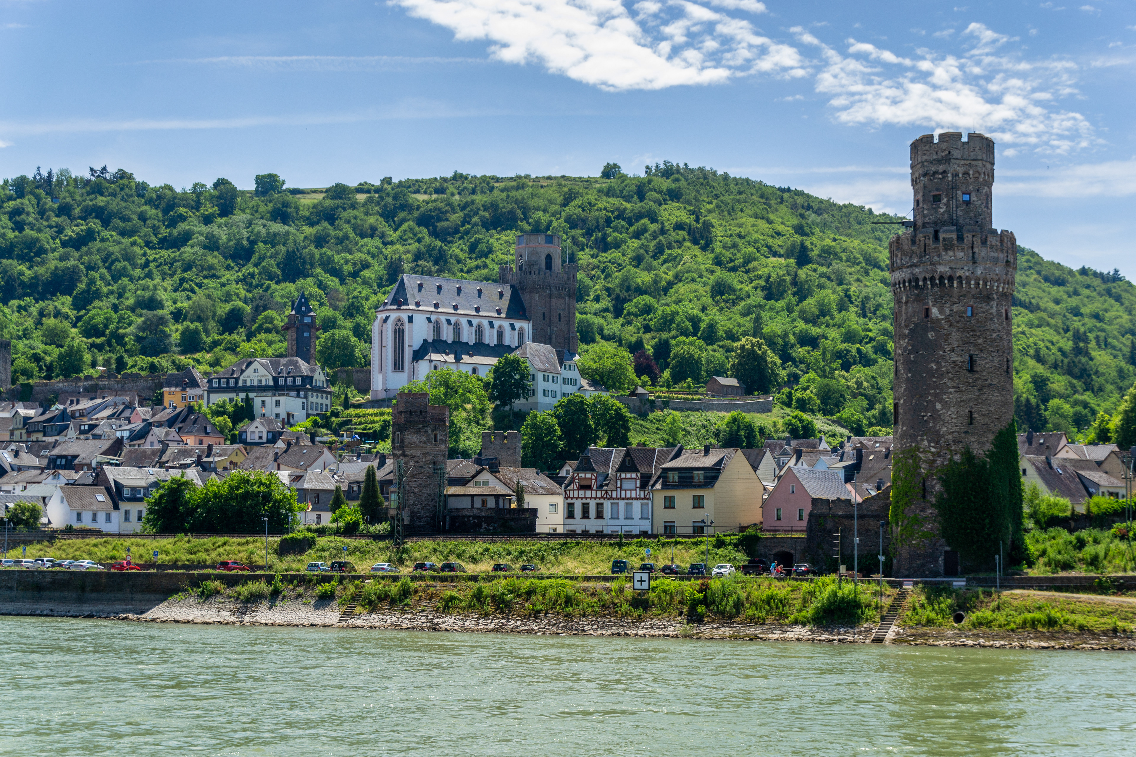 The Ochsenturm (tower) in Oberwesel is part of the remaining medieval city fortifications.