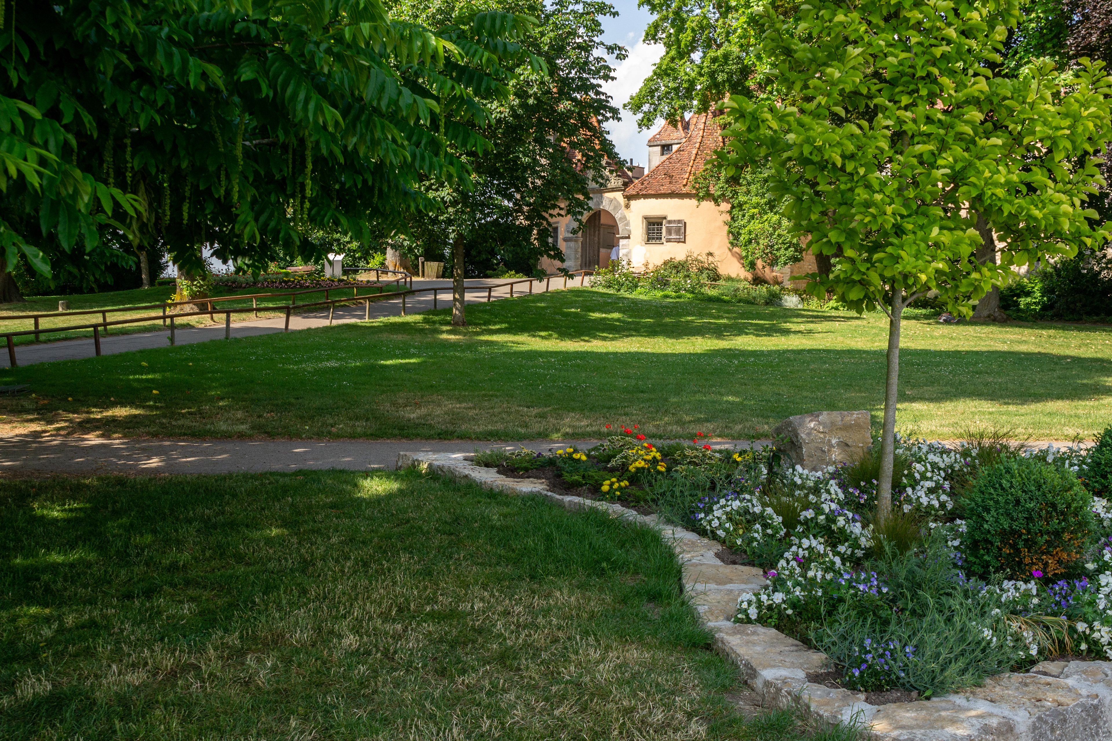 Looking towards the gates of the Burgtor and Burg from the Castle Gardens.