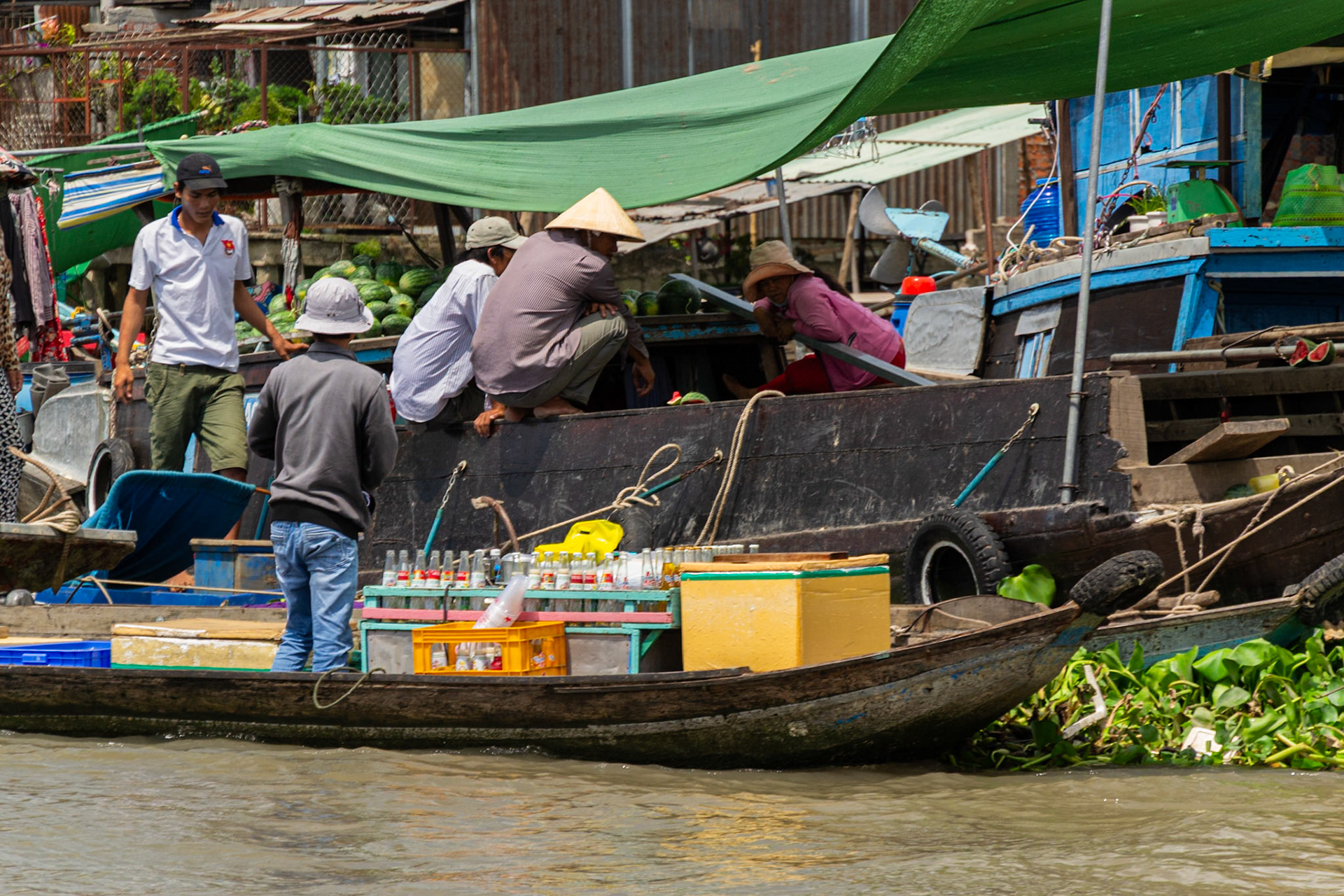 Market boats loaded with fresh produce.
