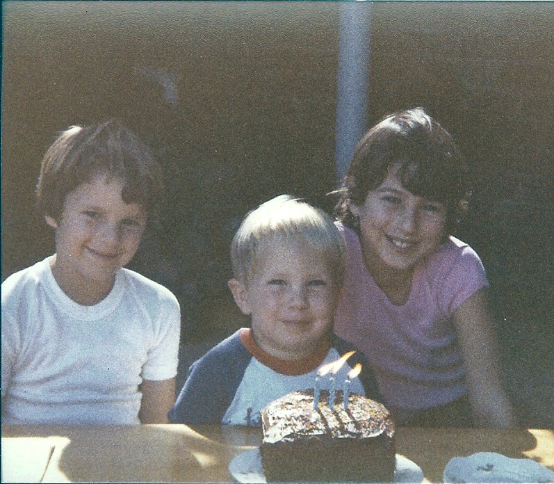 Matt, Alex and Tracy - Alex's 3rd birthday, Biloela