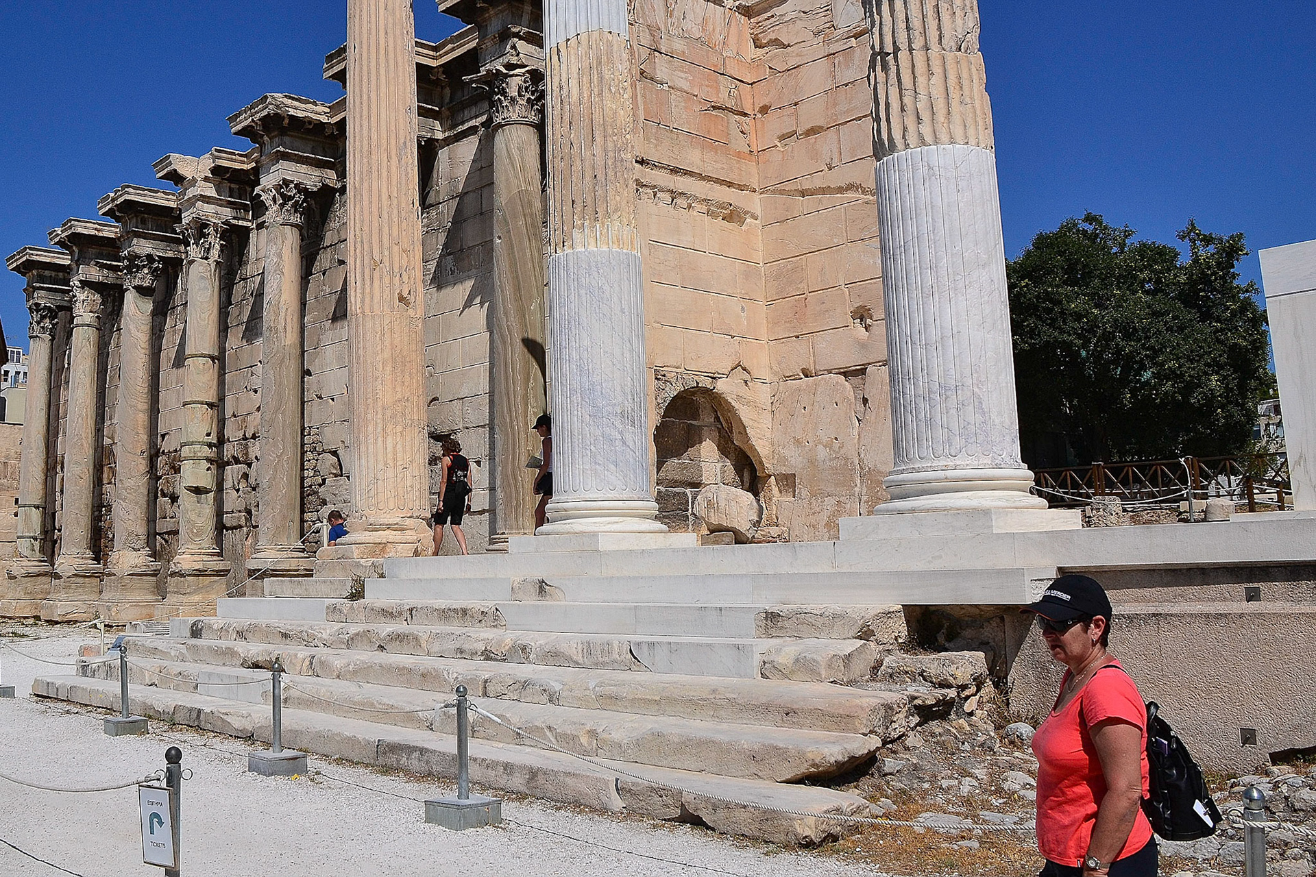 The west wall of the Library of Hadrian. Created by Roman Emperor Hadrian in AD 132 on the north side of the Acropolis.