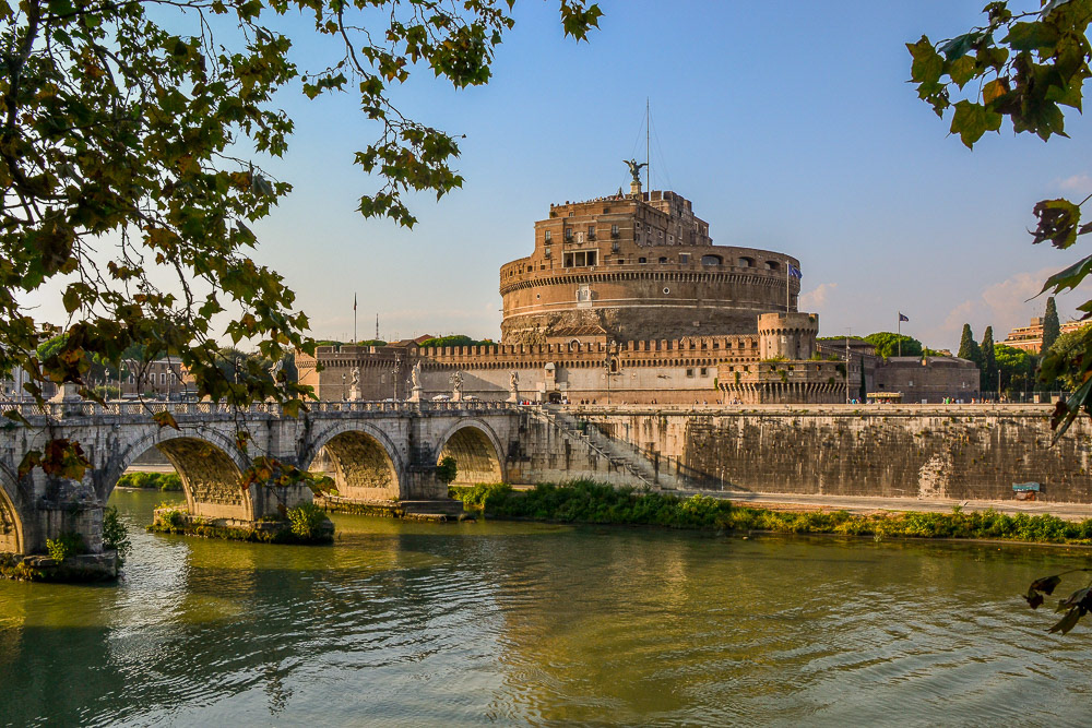 Mausoleum of Hadrian, usually known as Castel Sant'Angelo. Leading to it is Ponte Sant'Angelo.