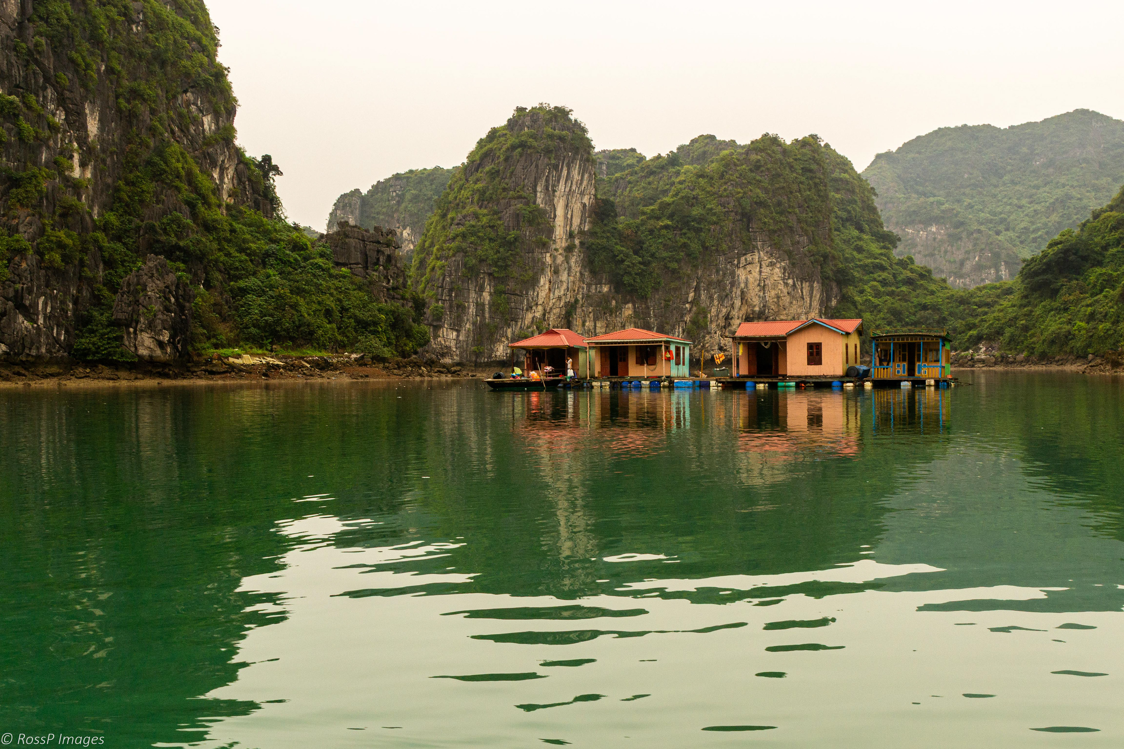 Floating homes of Ha Long Bay.