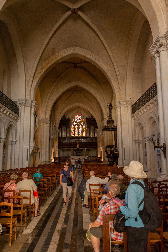 The Gothic interior Eglise St Leger.