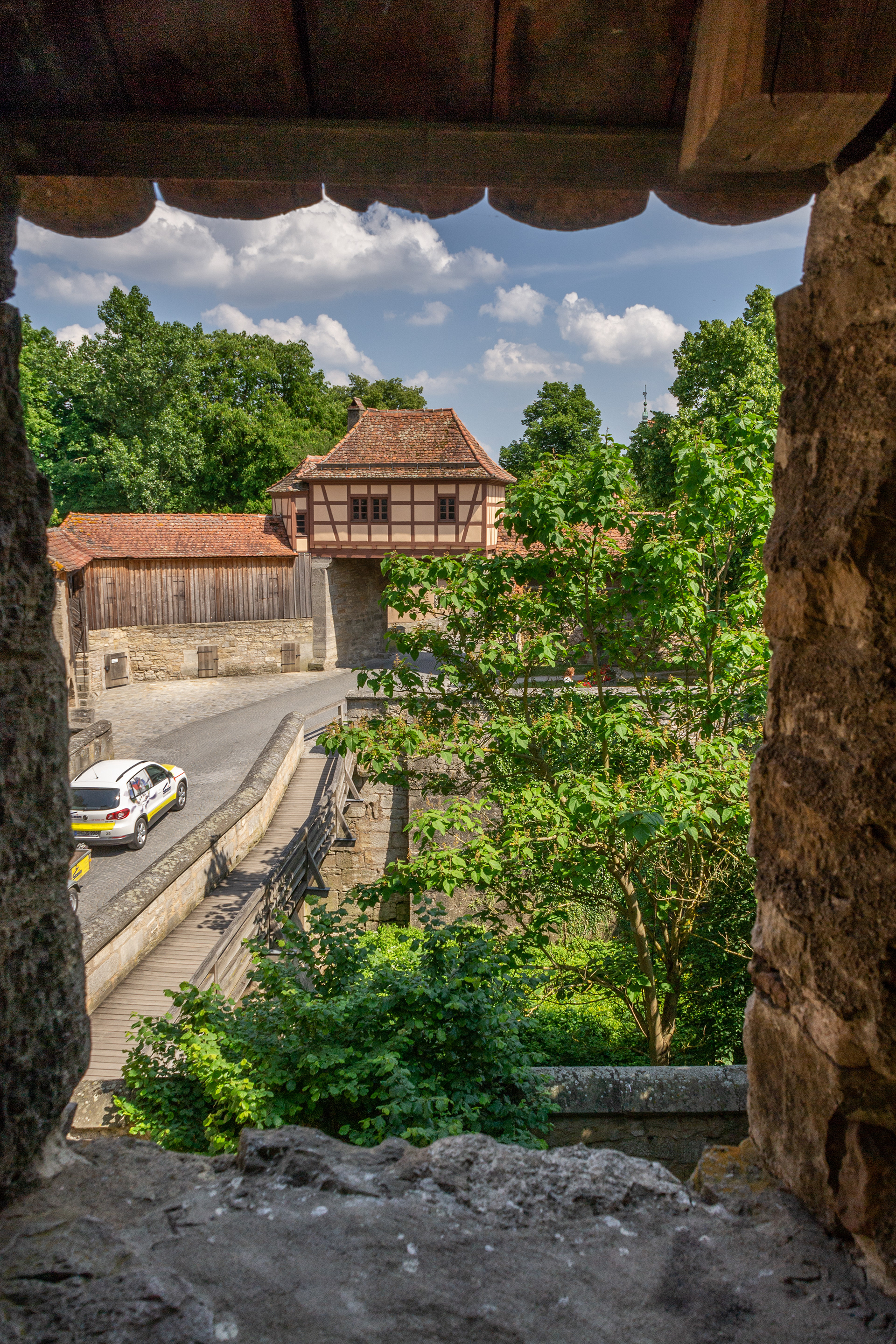 Looking from The Rödertor. Beyond the moat is the front gate with its customs and guard houses.