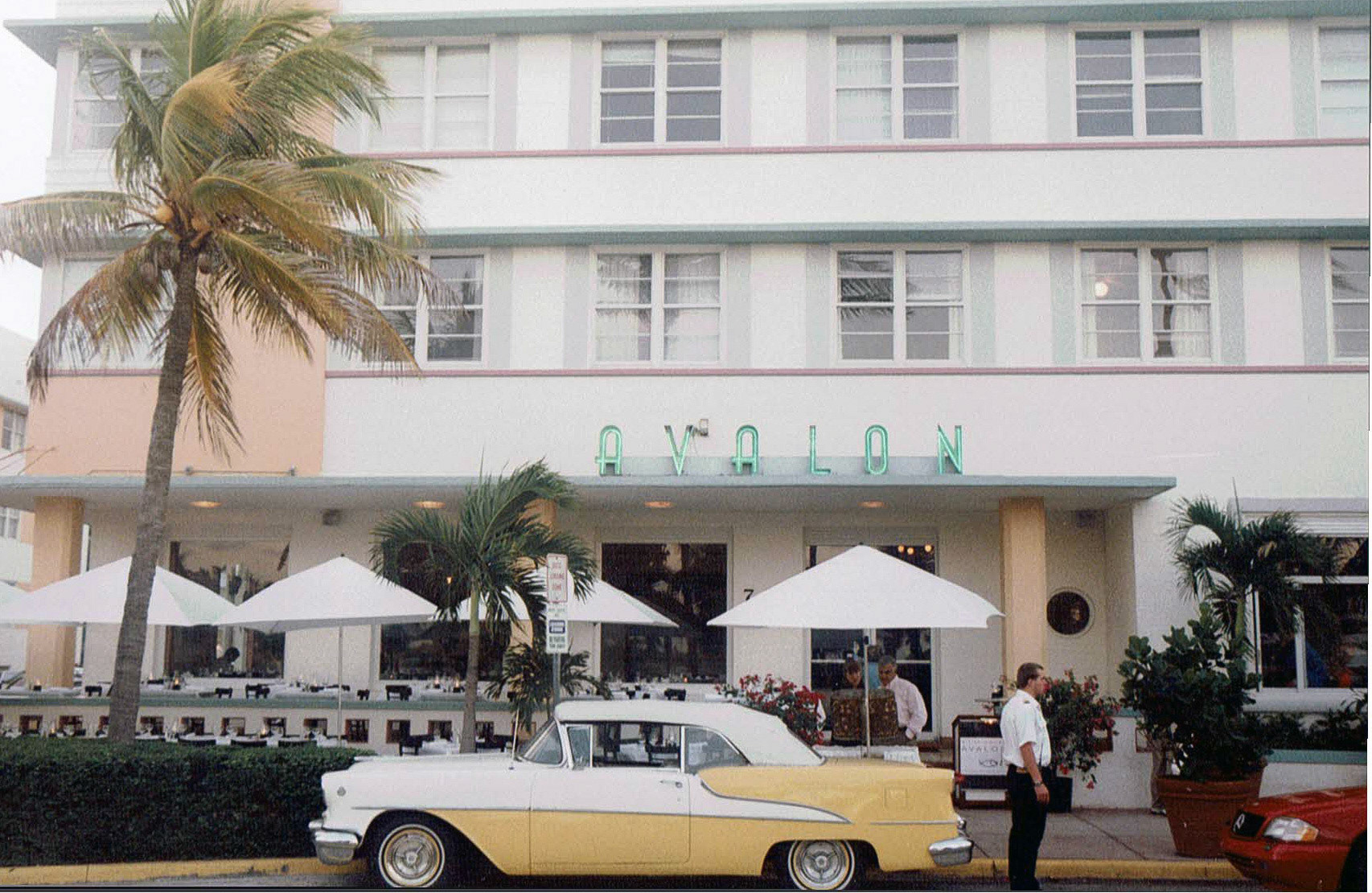 Miami, Florida- Art deco hotel with a classic ride to complete the picture.