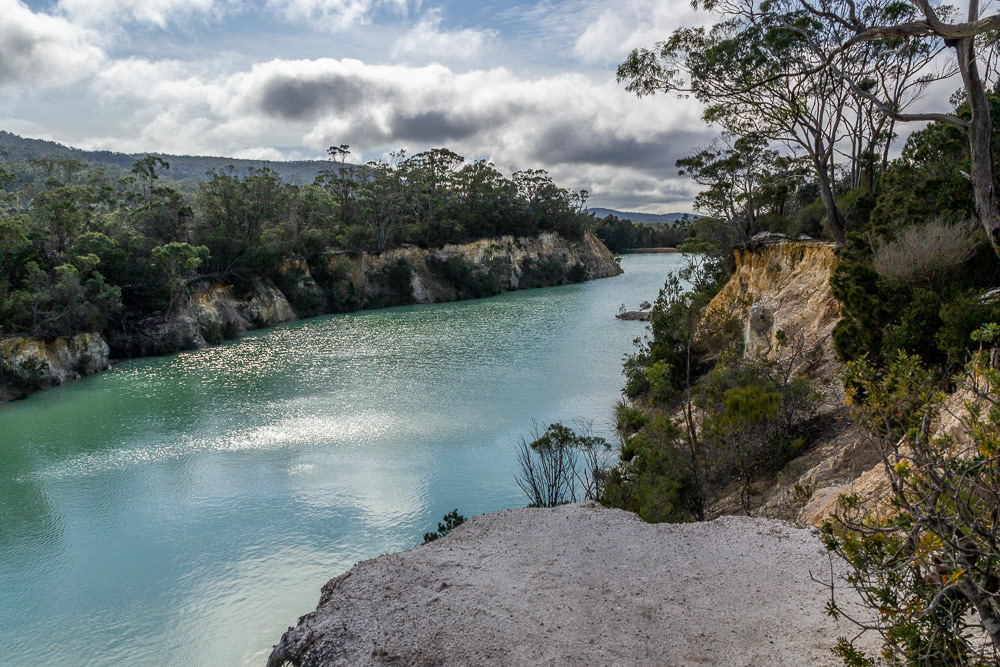 The rich blue of Little Blue Lake was formed from high levels of minerals in the soil, caused from previous mining.