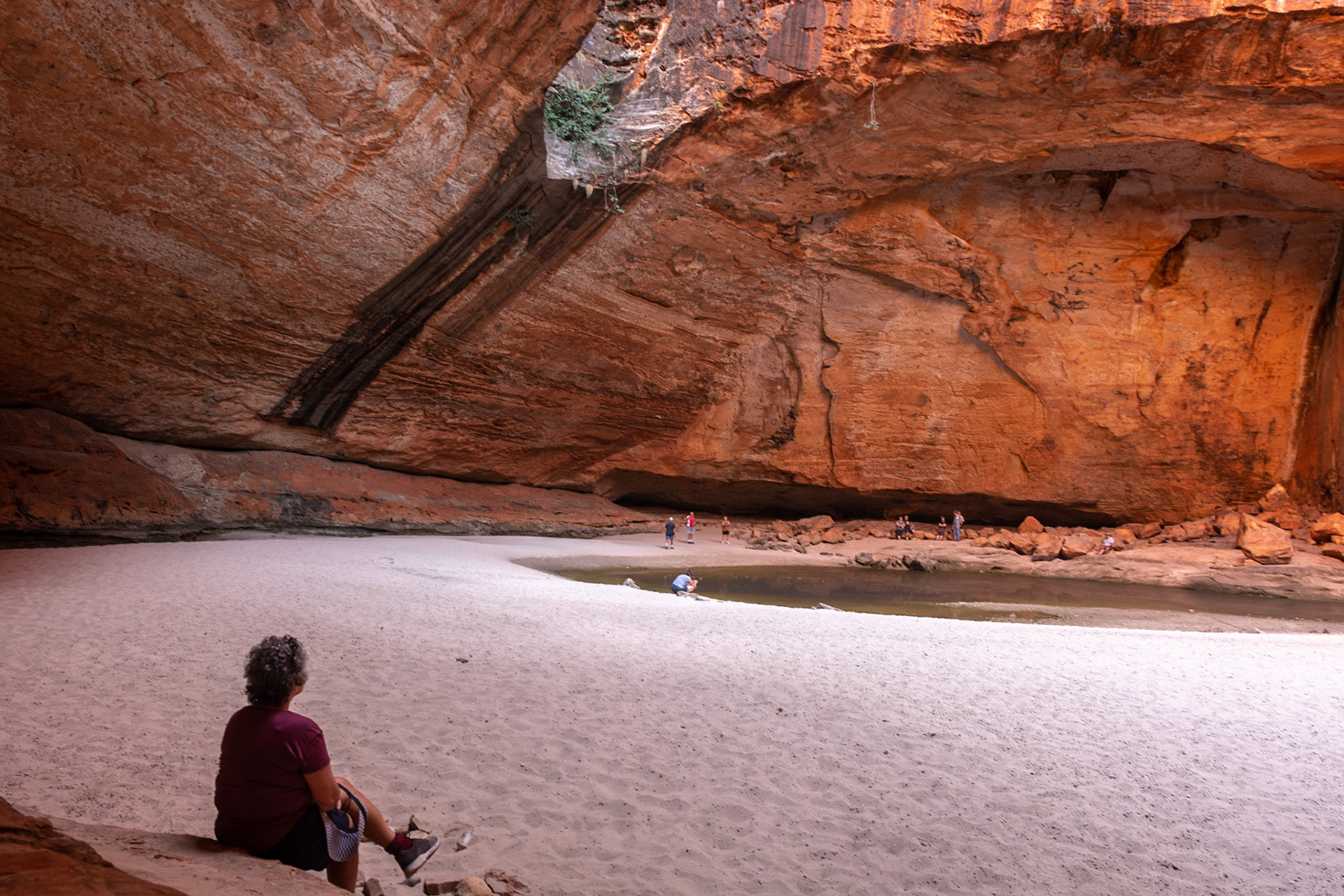 Taking in the grandeur of the amphitheater at the head of Cathederal Gorge ....... the acoustics, excellent