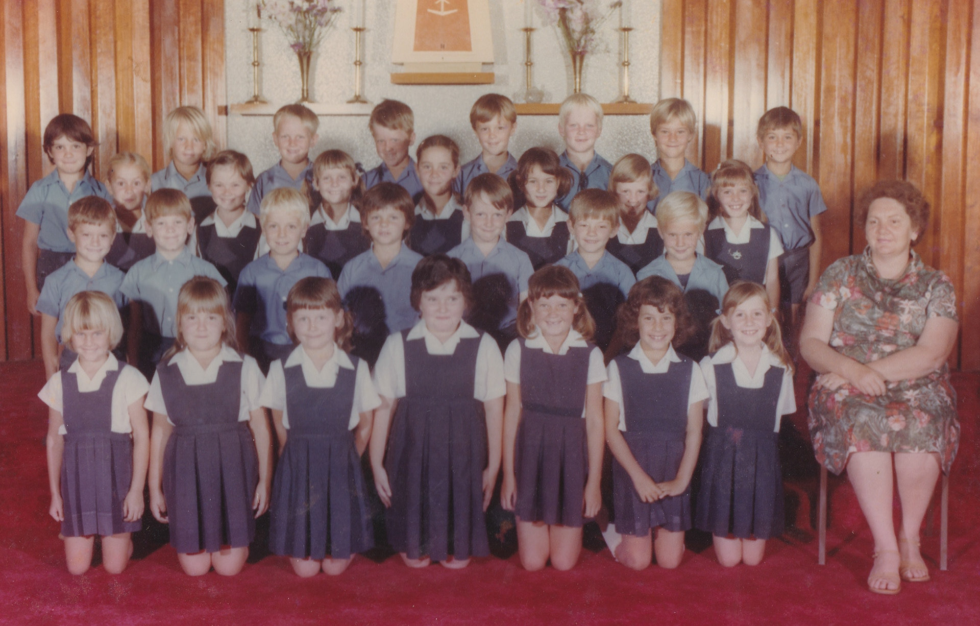 Tracy's School photo (3rd row and 3rd from R)