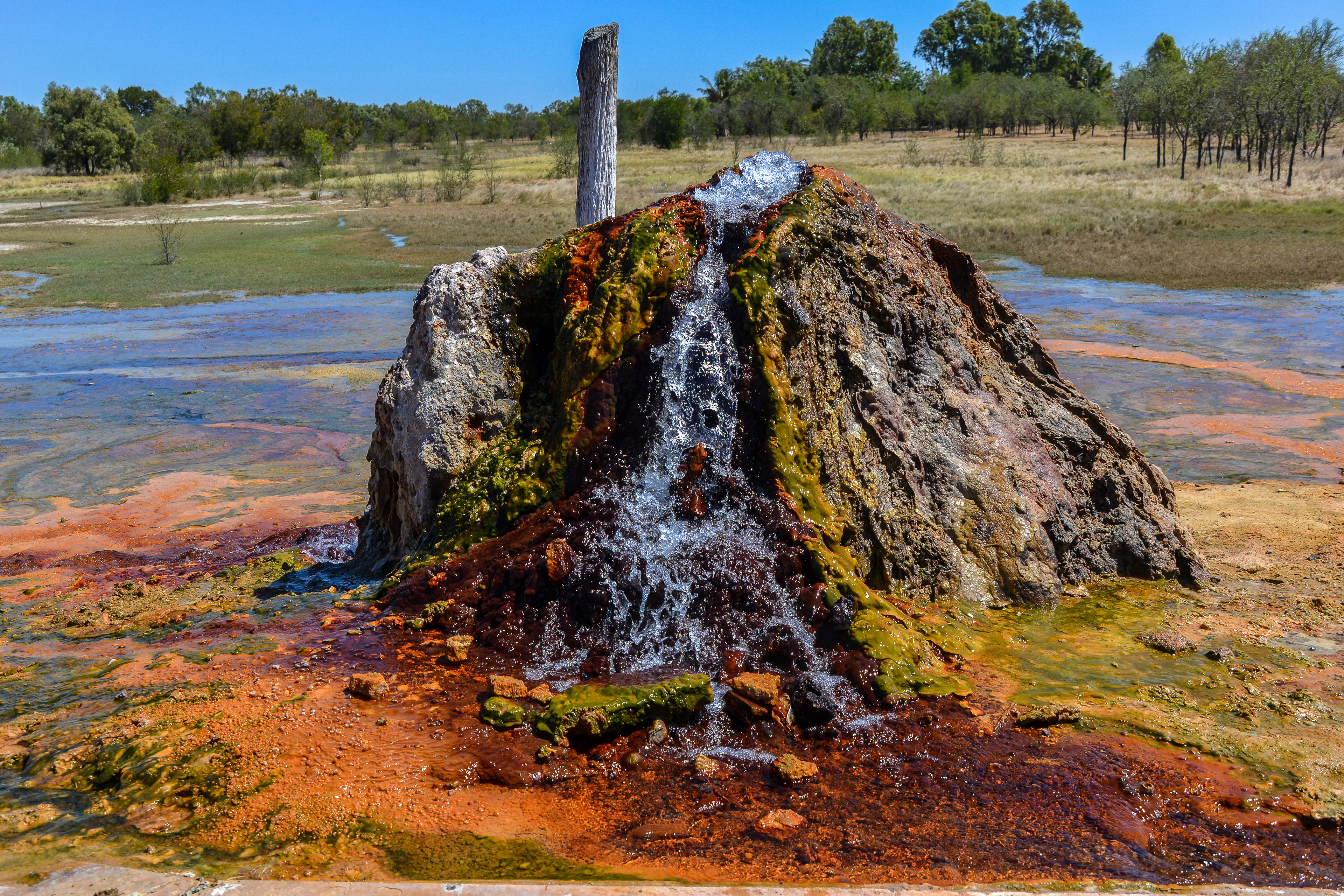The Bourketown Bore - original records state that the depth of the bore was 2,304 feet with a flow rate of 155,560 gallons per day. It's unsuitable for drinking, domestic use or irrigation.