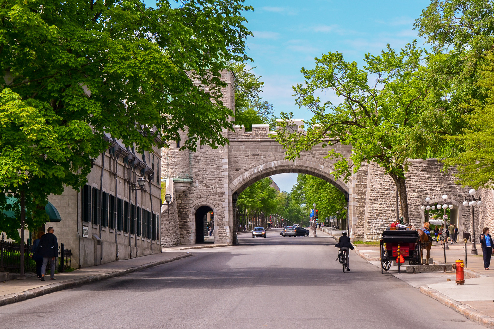 Ramparts of Quebec City. The Saint-Louis gate from inside the walls.