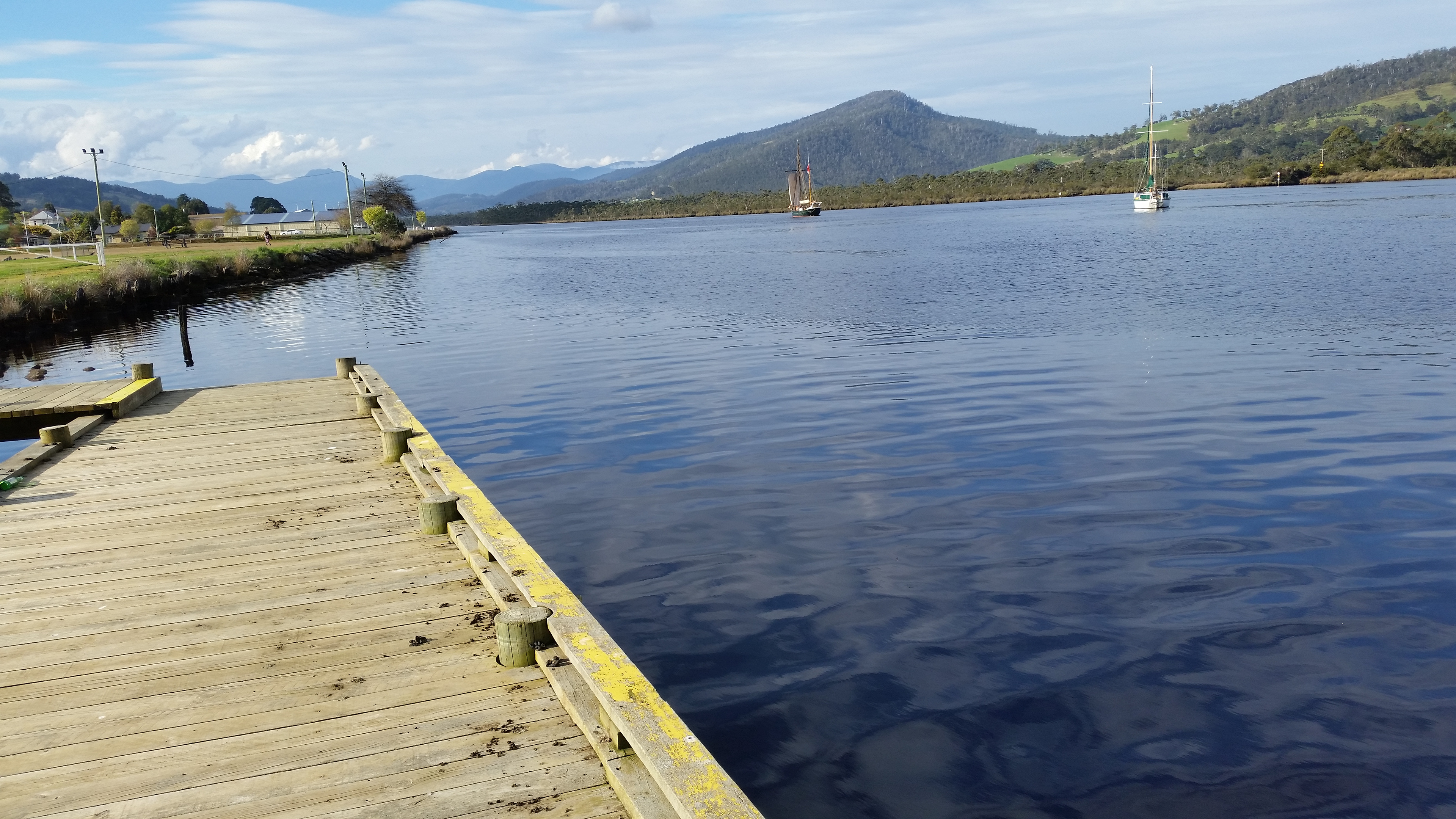 Dockside in Franklin overlooking the Huon River.
