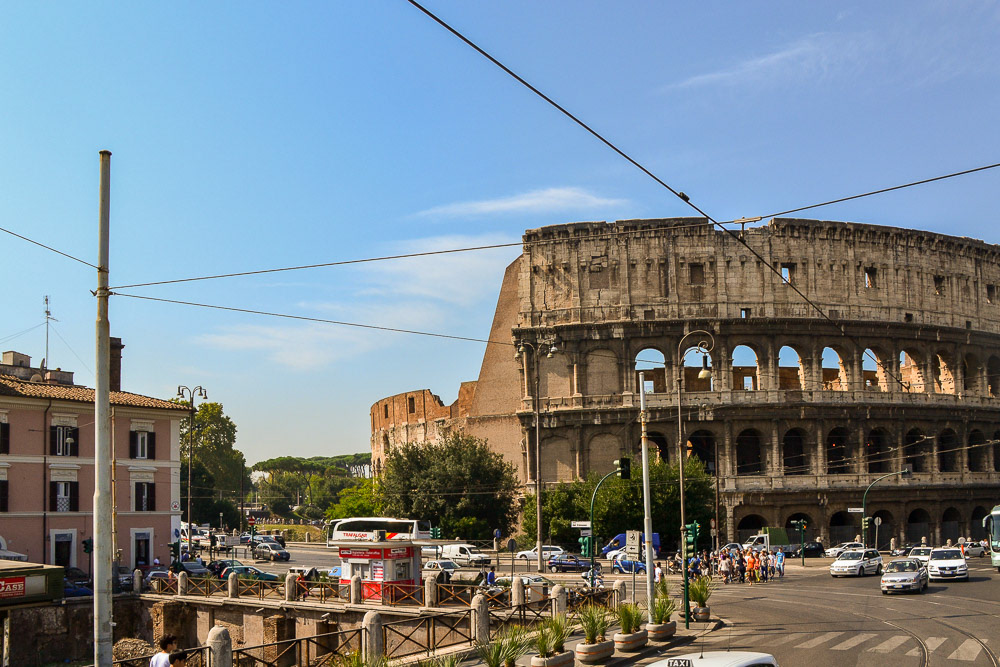 The Colosseum arguably the most impressive building of the Roman Empire. Originally known as the Flavian Amphitheater, it was the largest building of the era.