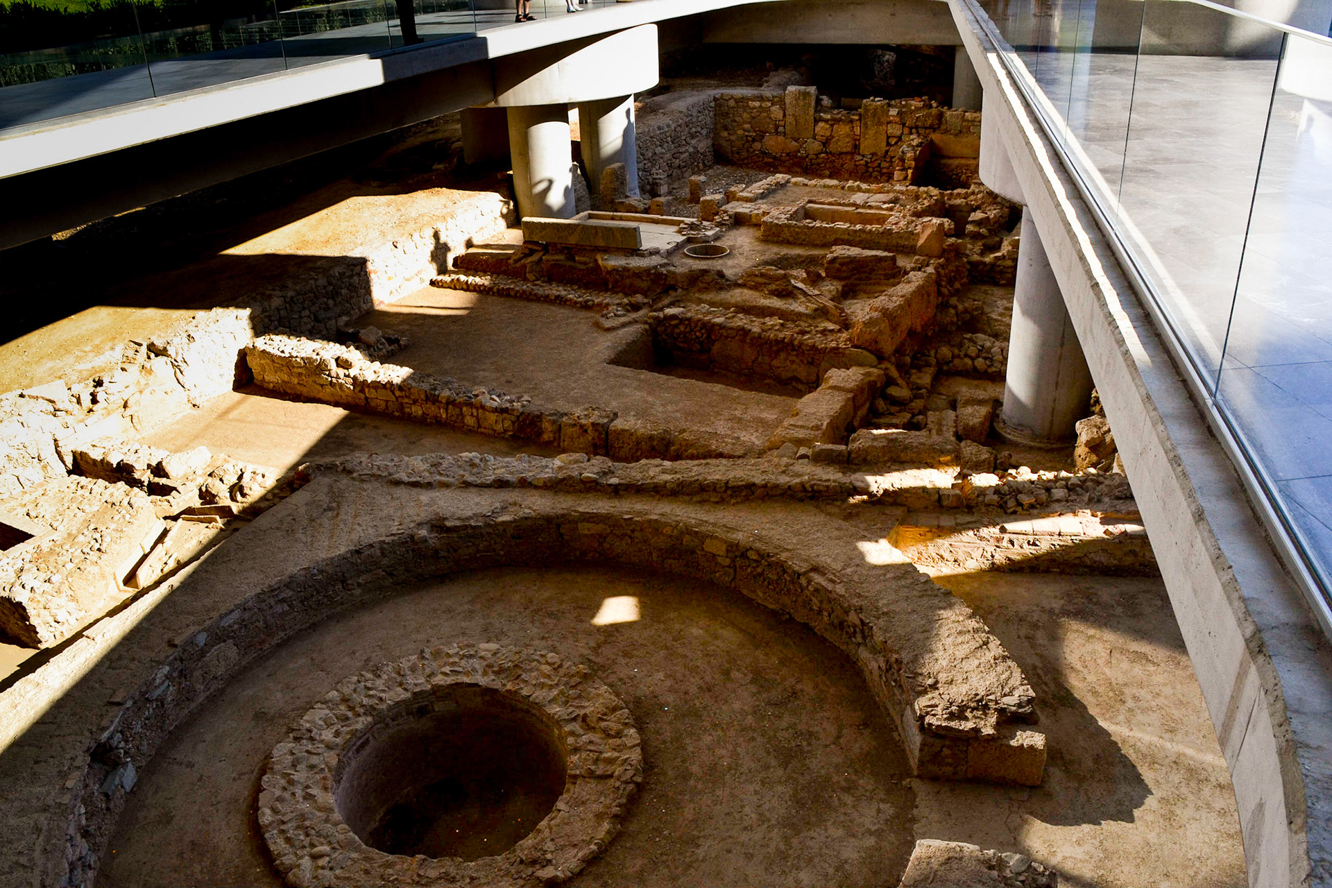 The museum also lies over the ruins of a part of Roman and early Byzantine Athens.