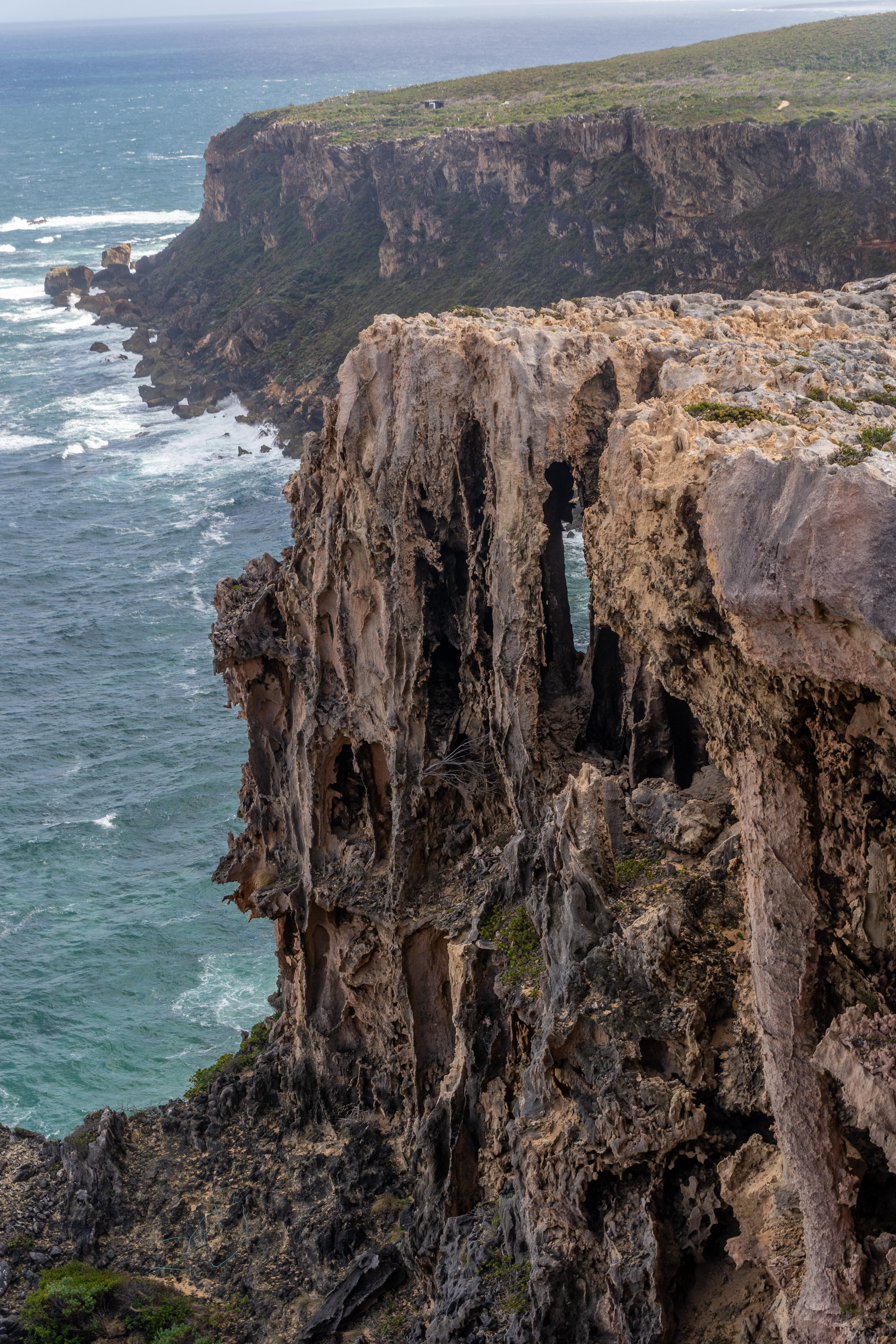 D'Entrecasteaux - Weathered patterns of the spectacular cliff face from the clifftop walk.