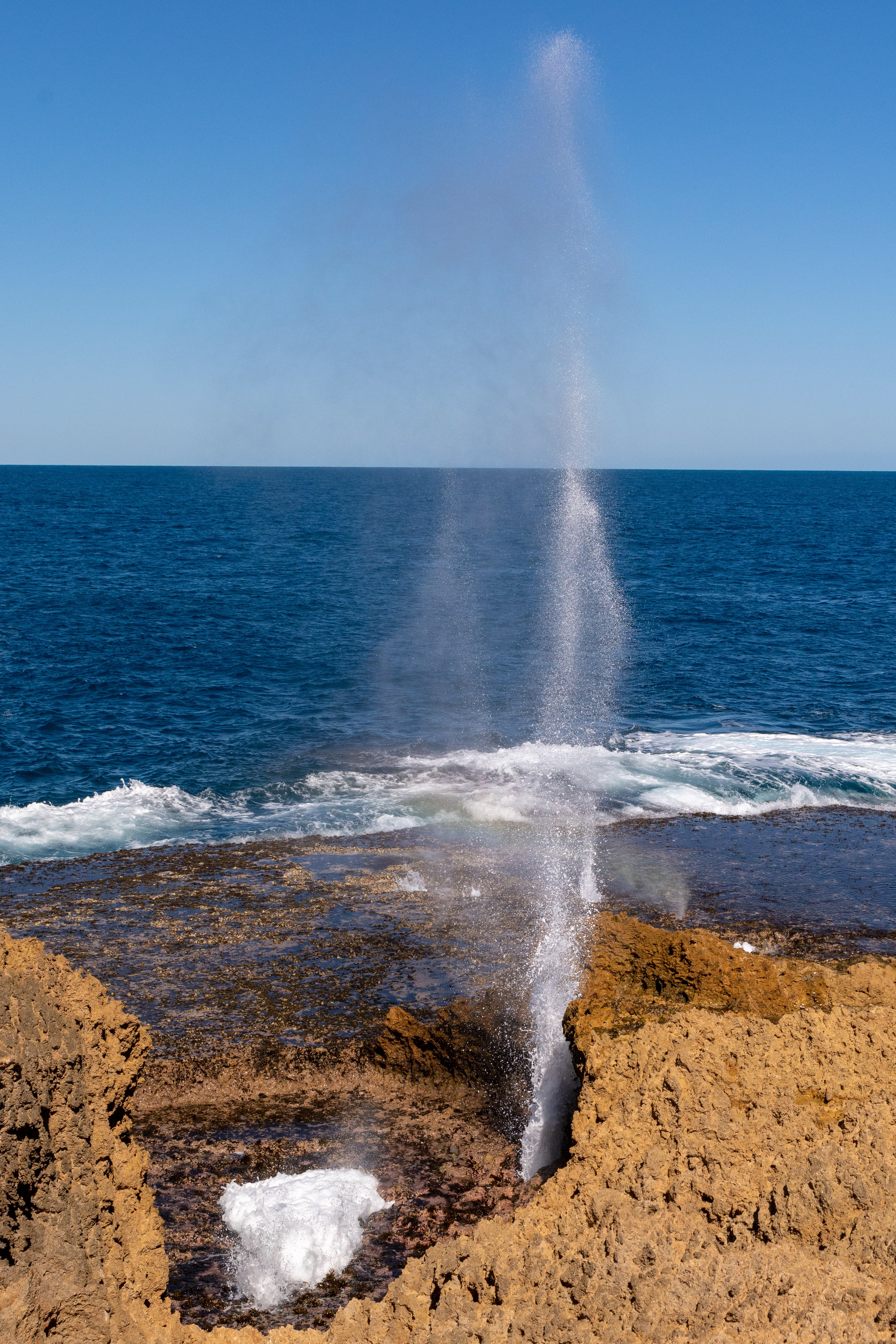 Point Quobba - blowholes perform even on a relatively calm day.