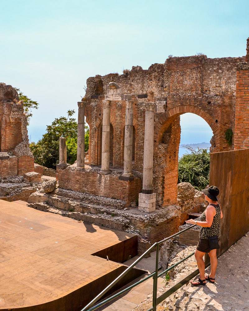 Teatro Greco, "Greek theatre" is built mostly of brick.