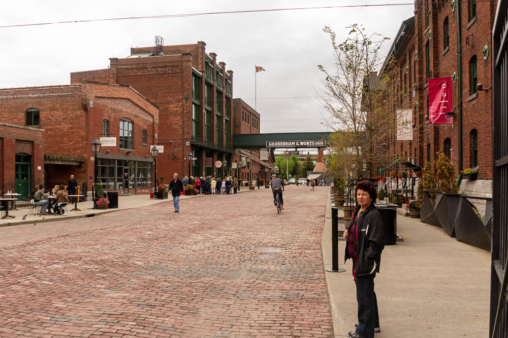 Exploring Gooderham and Worts Distillery, one of the National Historic Sites of Canada.