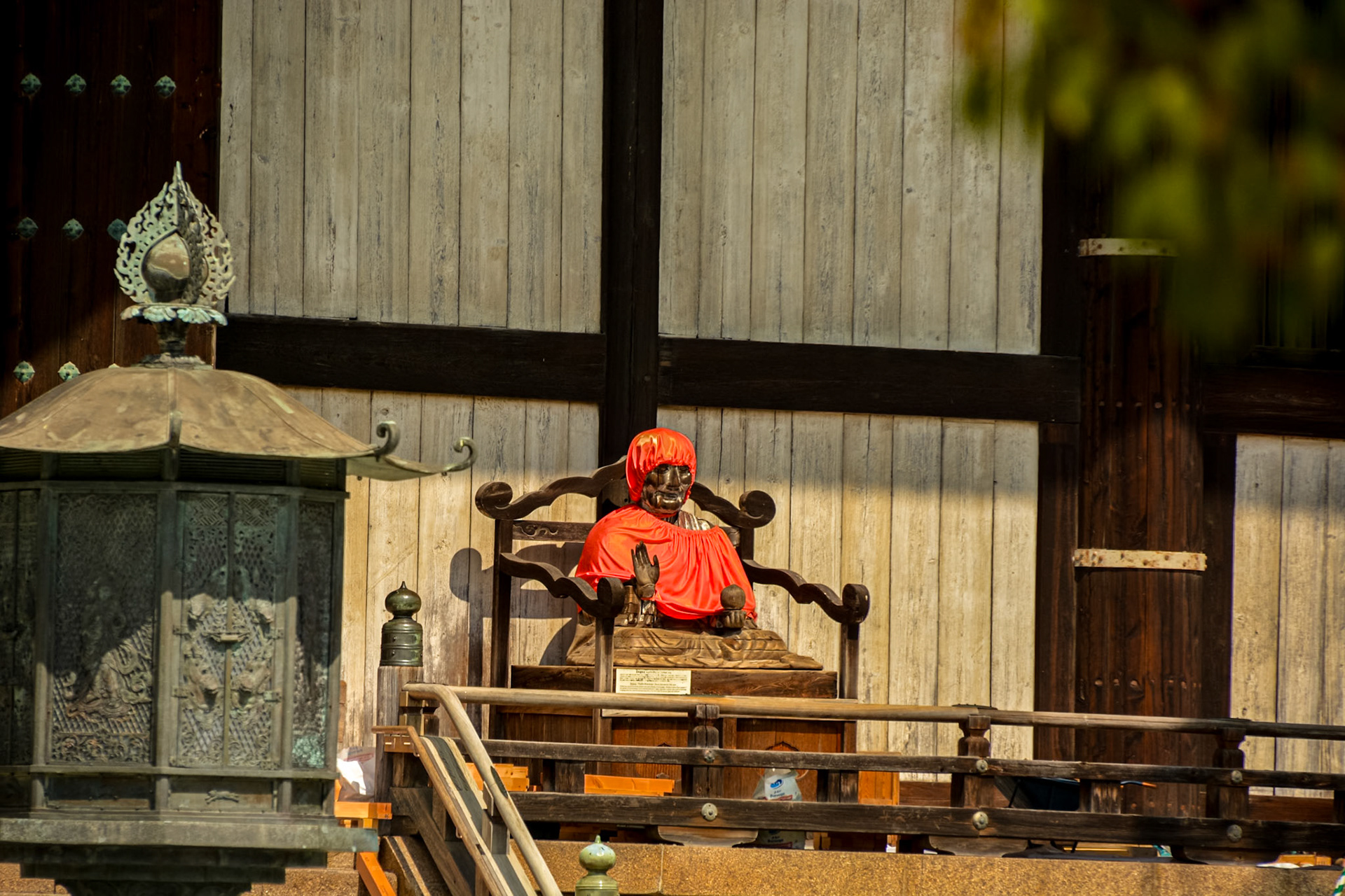 Todaiji Temple - Wooden Binzuru (healer) sculpture.