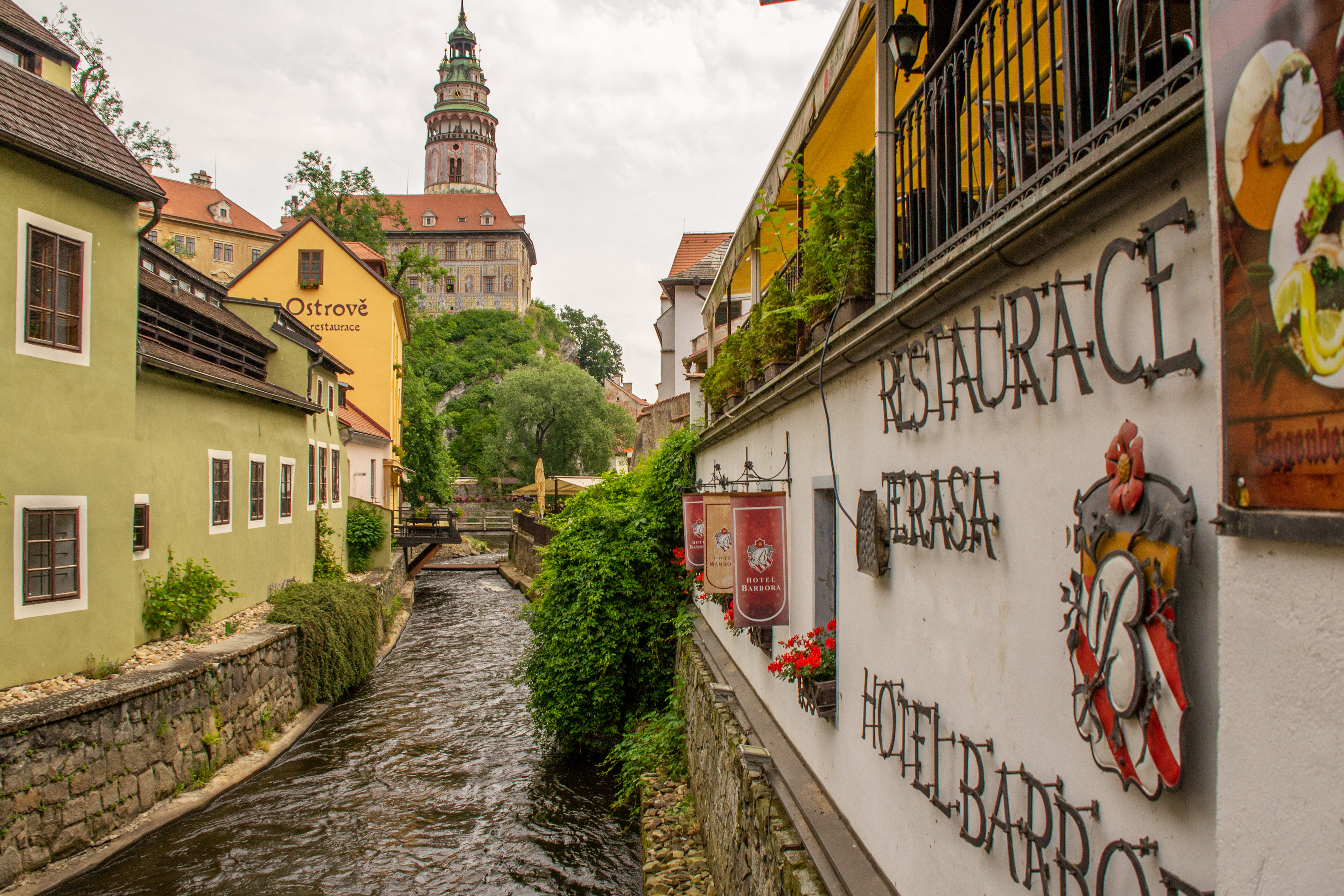 Castle Tower The Castle Tower is probably the most famous symbol of Český Krumlov. At a height of 86 m above the Vltava River it dominates the skyline over the old town.