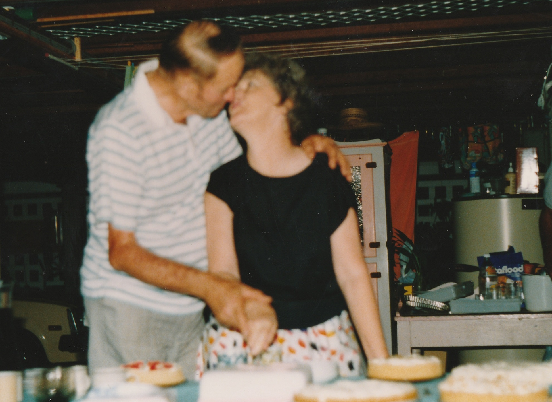Ed and Nell, anniversary kiss!