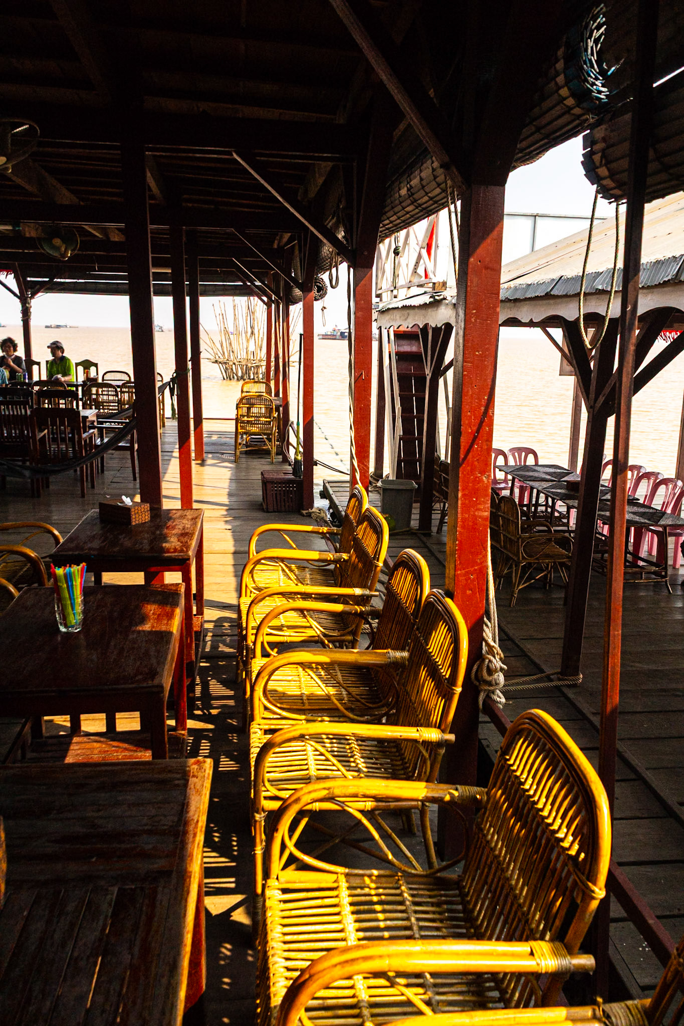 Floating restaurant within the floating village's commercial centre