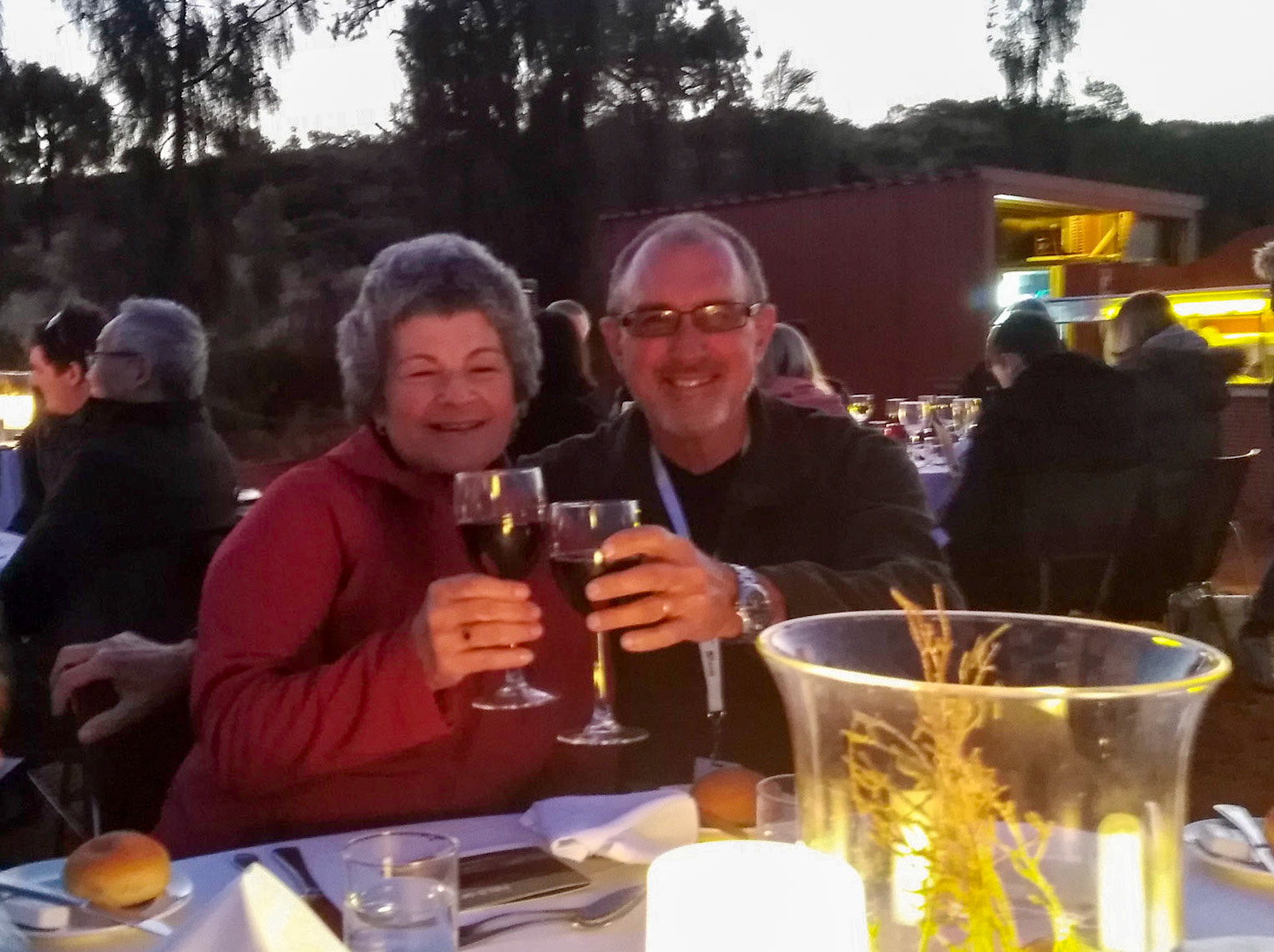 Cheers...... Dining under the stars, a great experience