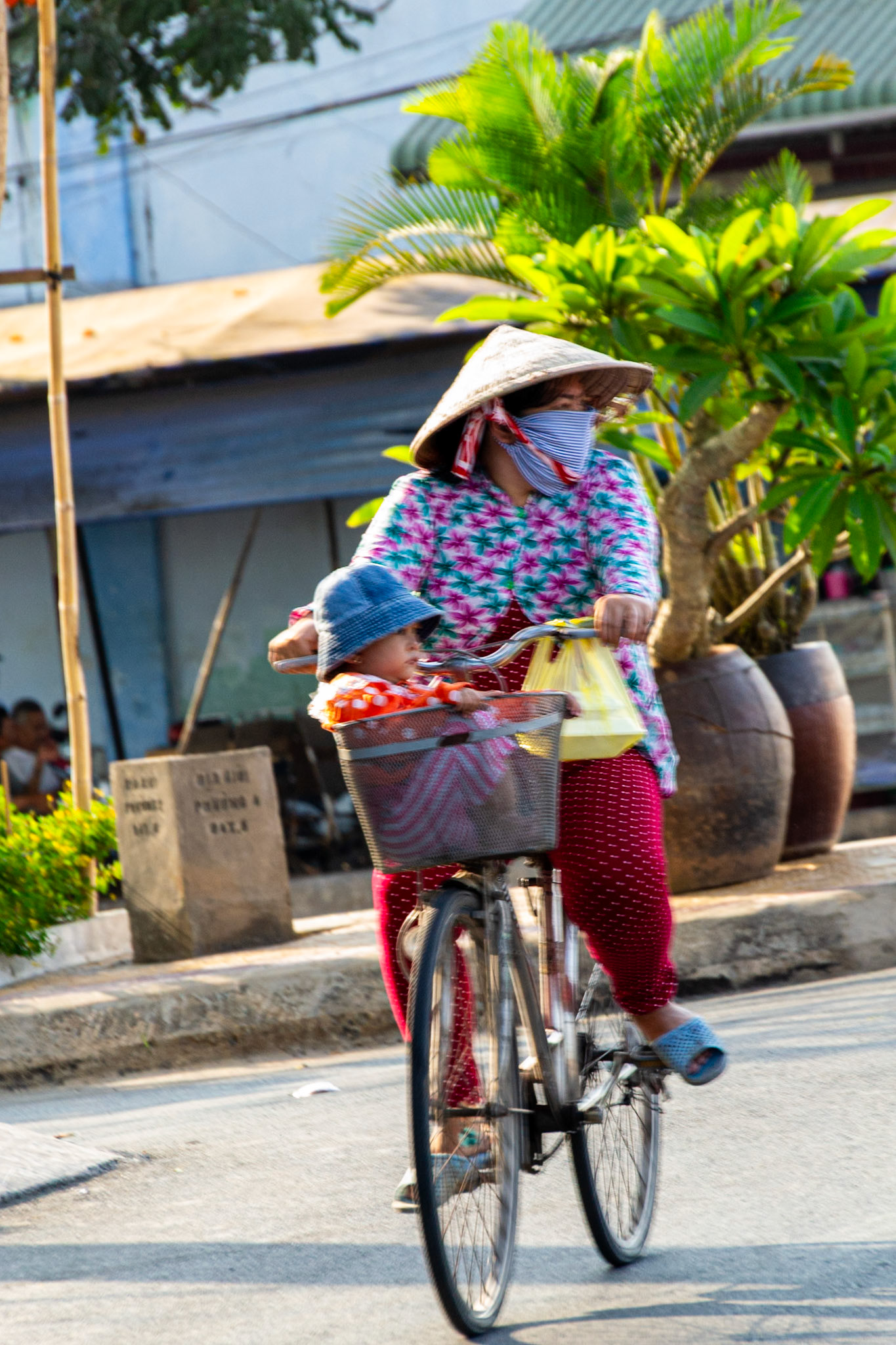 Child-seat for a bicycle.