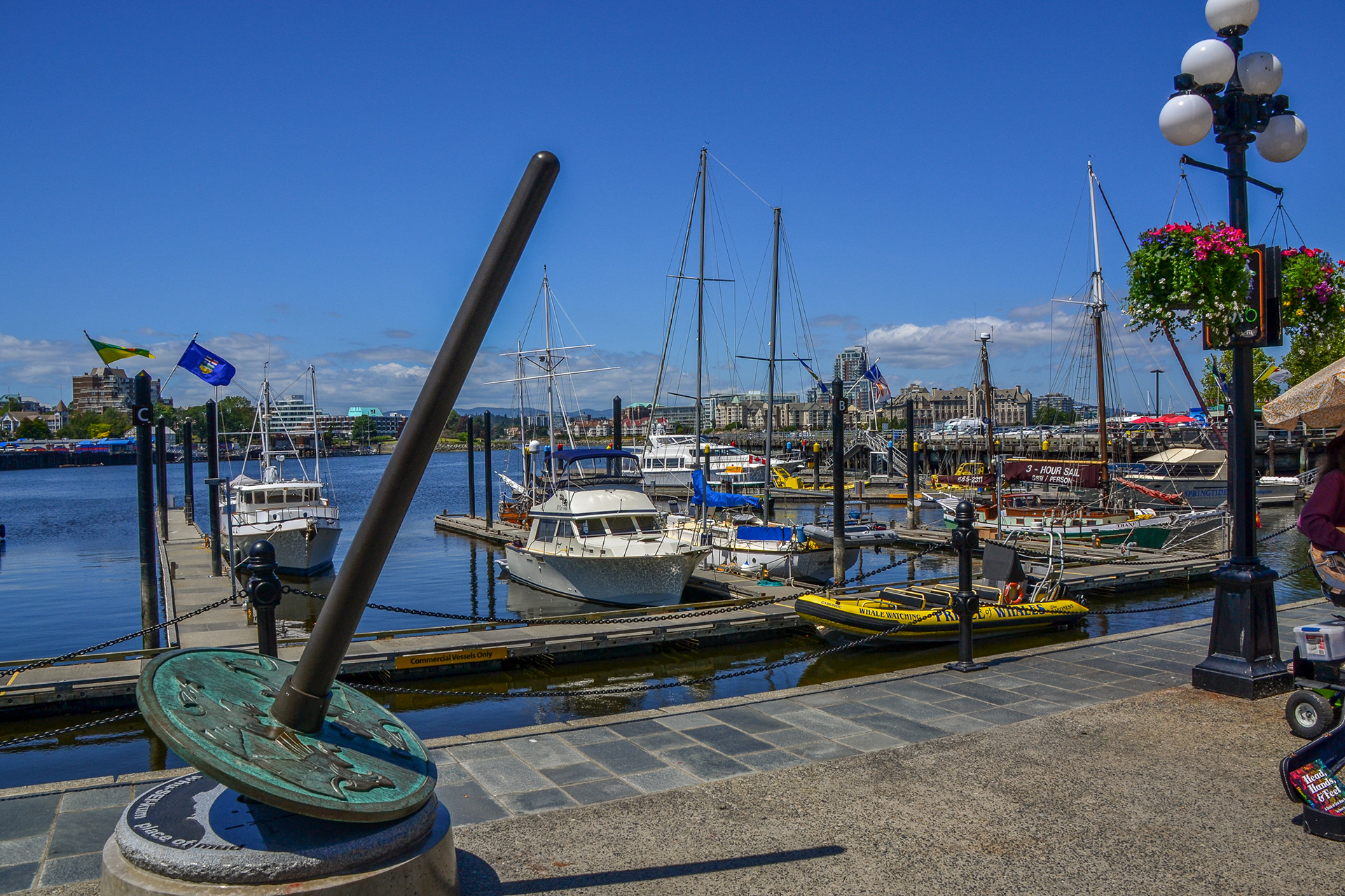 The Inner Harbour and James Bay - in the foreground a marker of interest.... "place of mud".