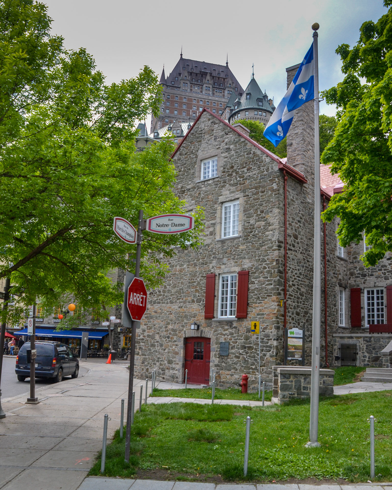 Fairmont le Cahteau Frontenac - on the hill above is located inside the walls of Old Quebec