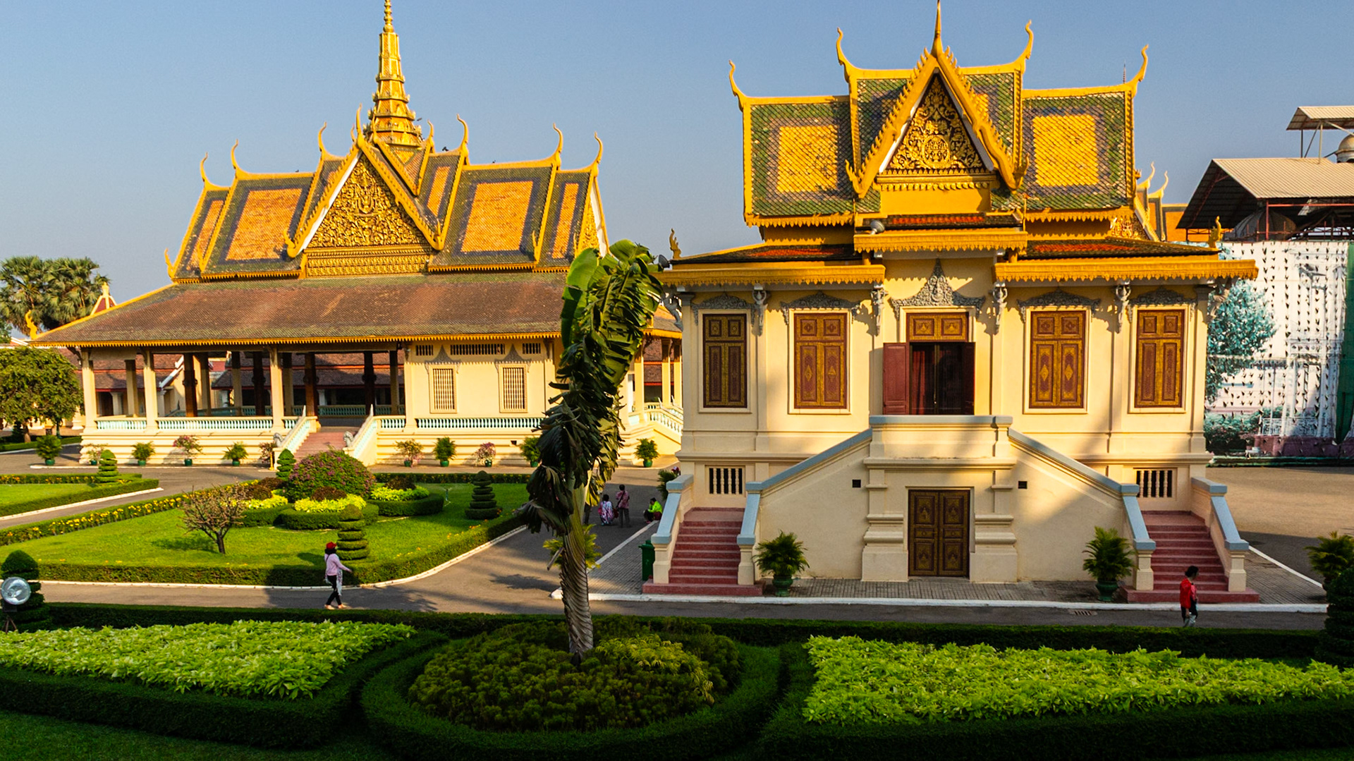 Royal Palace pavilions and gardens.