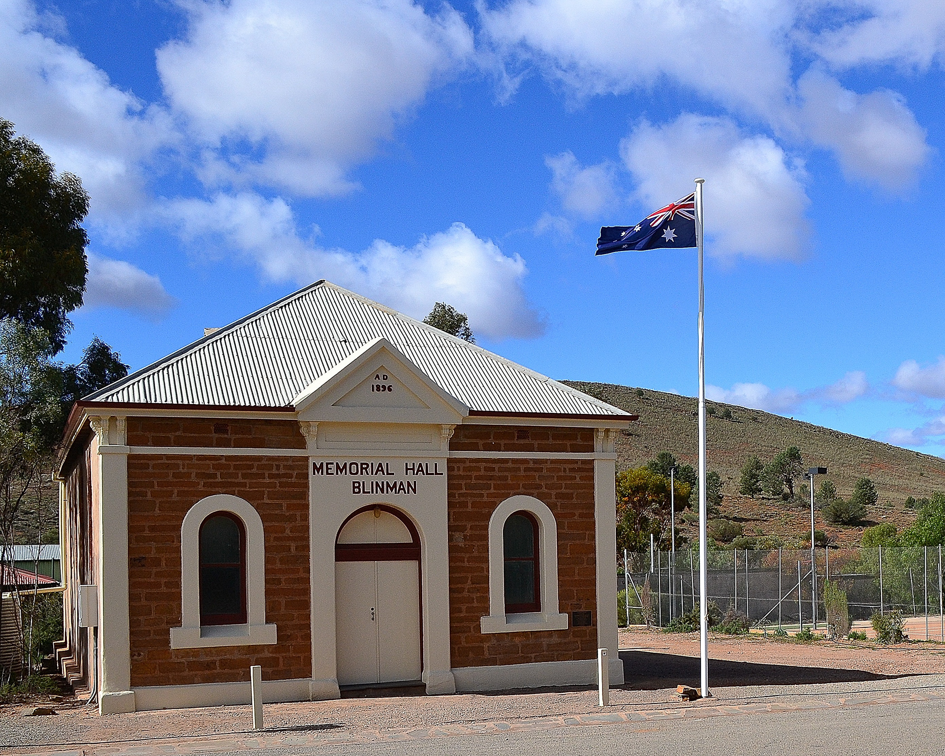 One of the few historical Colonial Buildings remaining, the Memorial Hall circa 1896.