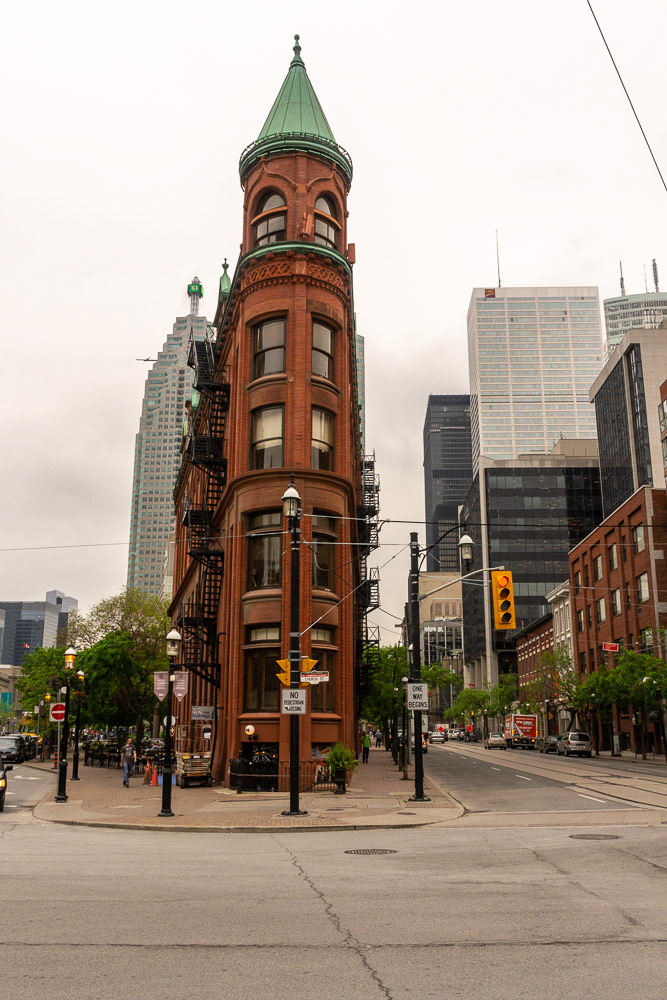 The Gooderham Building, also known as the Flatiron Building.