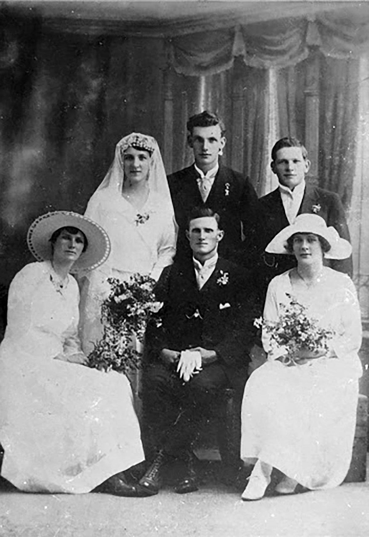 William and Marie with their wedding party.