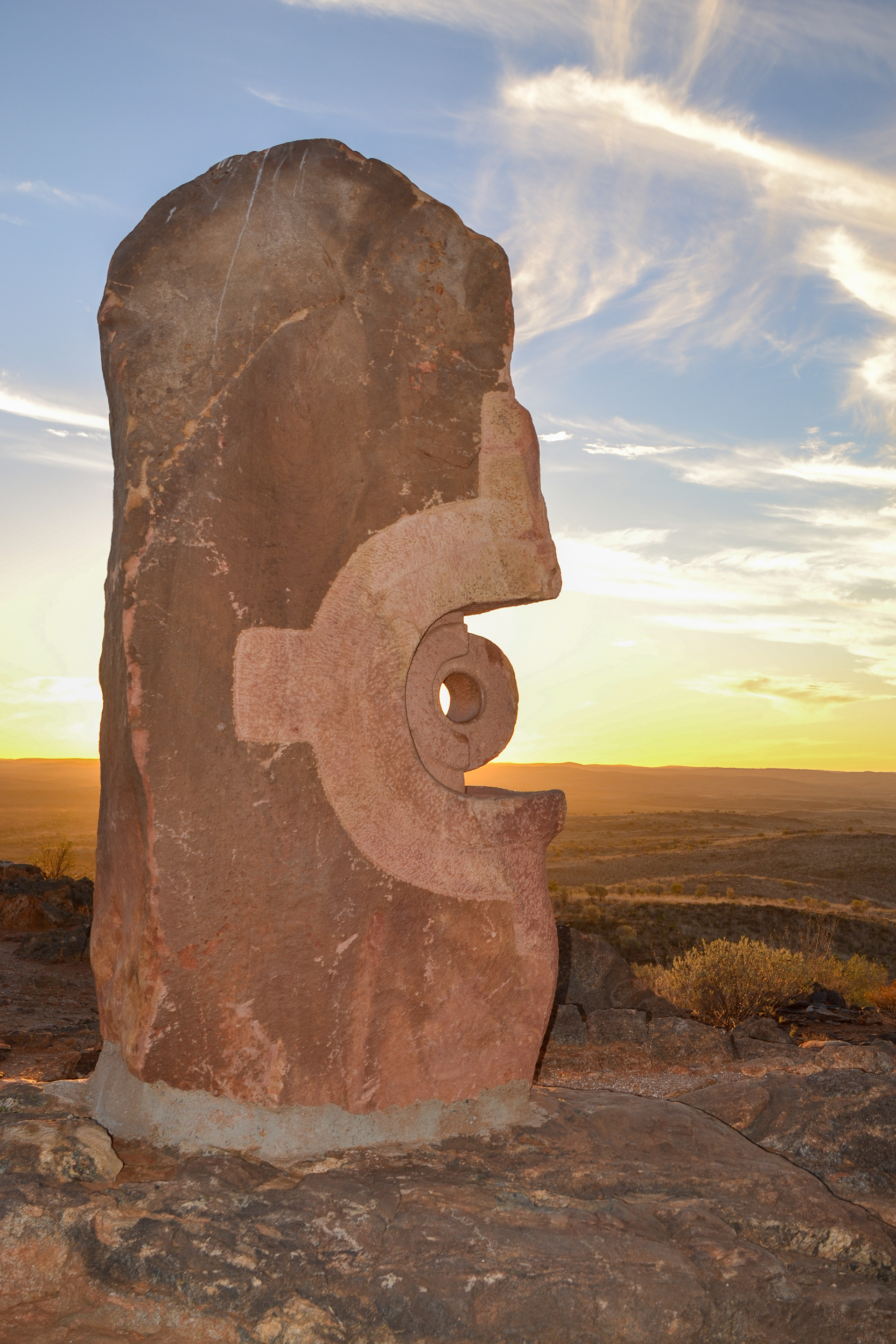 One if the iconic sculptures at sunset, located within the Living Desert Reserve west of Broken Hill.
