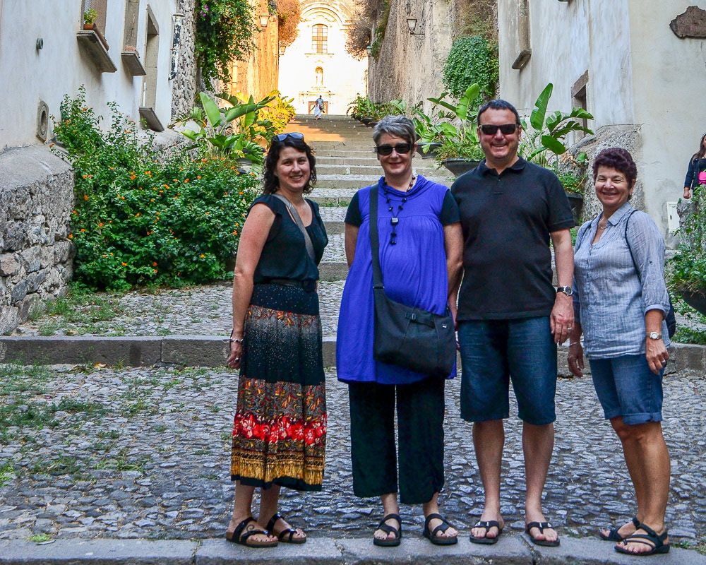 Tracy, Leanne, Glenn & Cheryl on the stairway leading up to San Bartolomeo and the 16th Century Citadel.