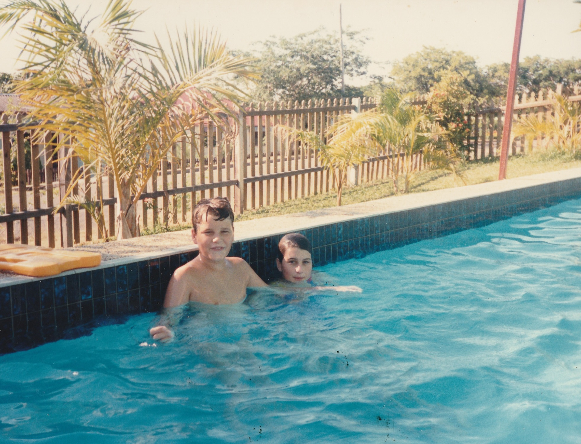 Matt and Tracy - in Bill's pool Penlington St