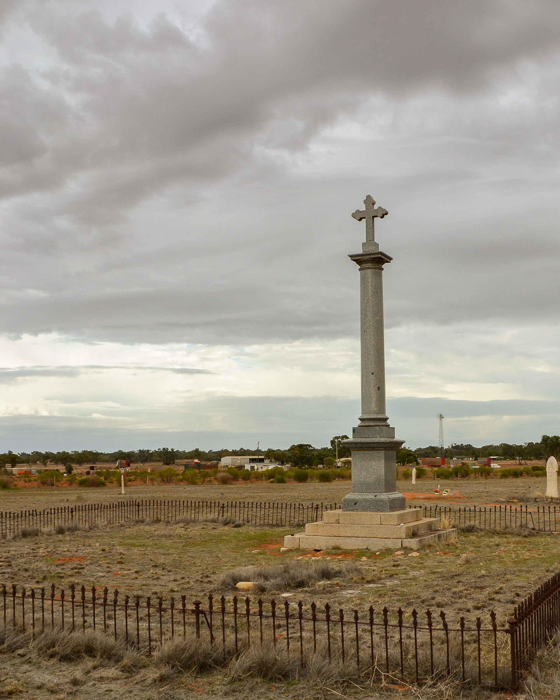 The "Shining Cross". A Celtic Cross on the grave of Mary Mathews which supposedly glows at sunset