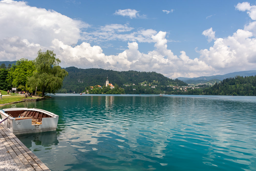 Lake Bled and a beautiful day for a boat trip to Bled Island (Blejski otok).