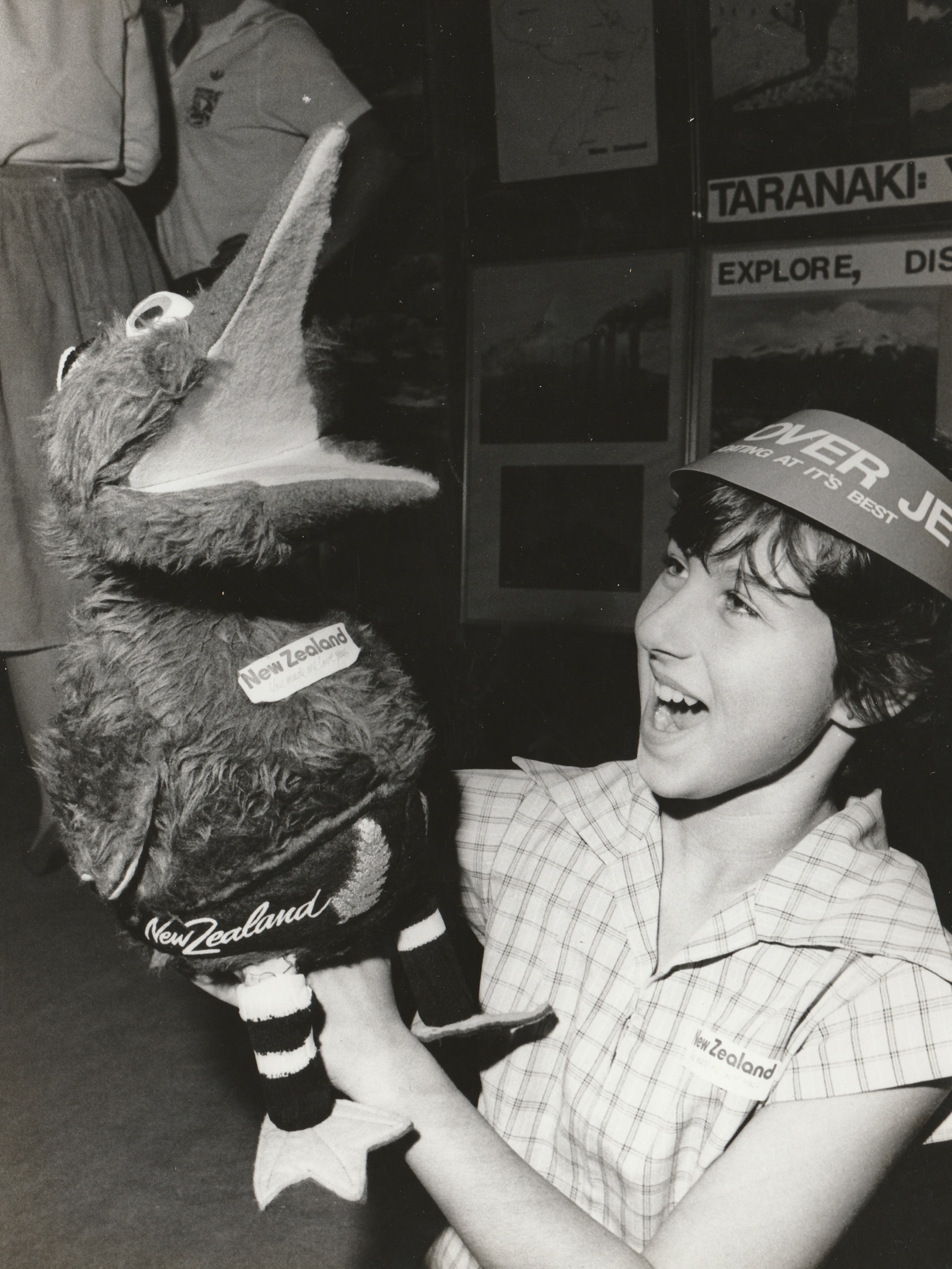 Tracy with Kiwi the Puppet - Expo '84