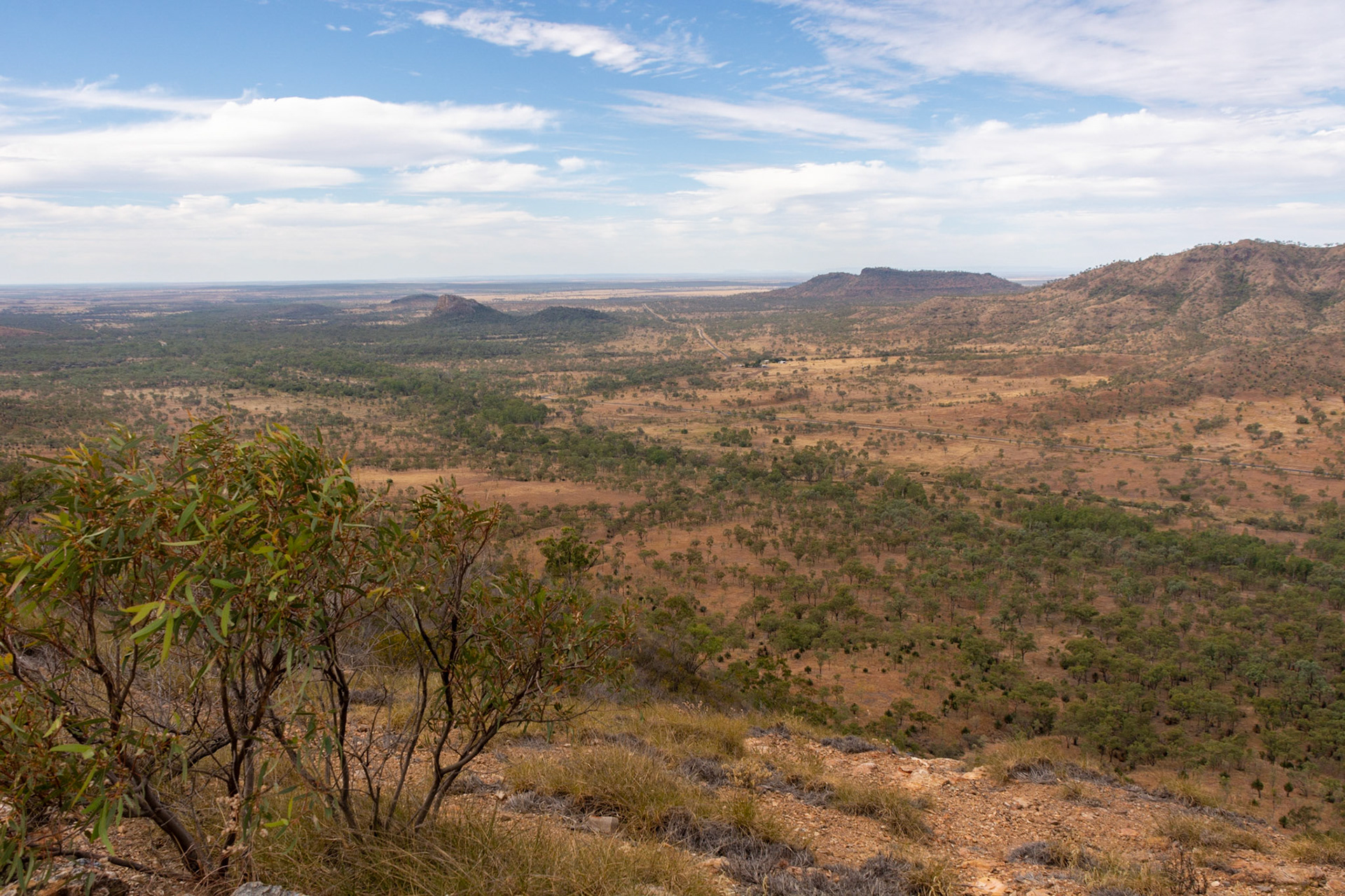 The view to the East from Eclipse Gap lookout at Minerva Hills National Park.