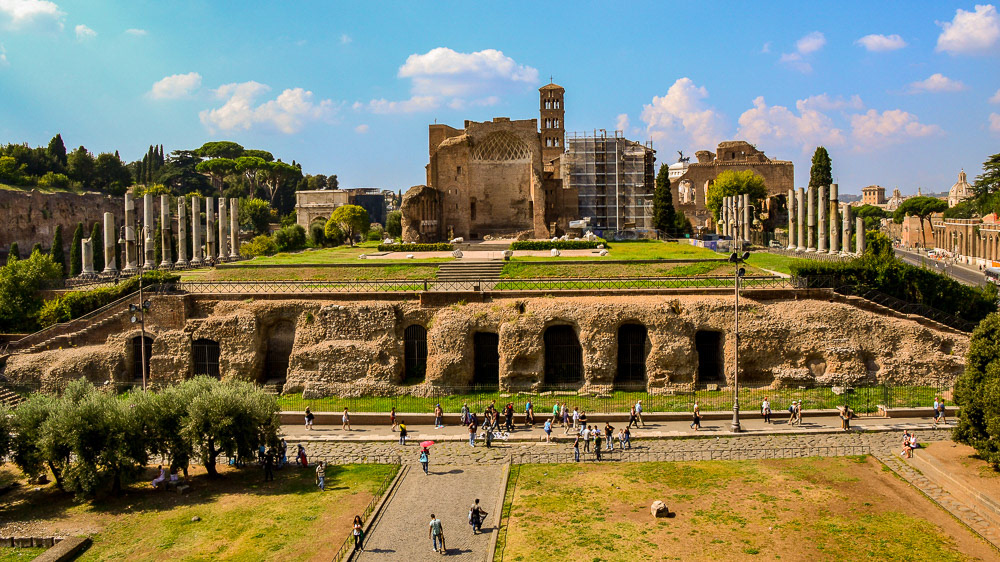 Temple of Venus and Rome - Ancient Rome's largest religious structure was built at the end of Forum Romanum, adjacent the colosseum.