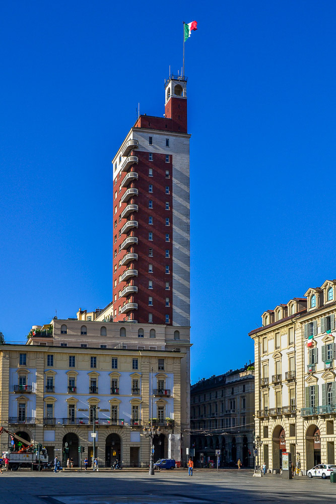 The Torre Littoria, the first high-rise building in Turin.