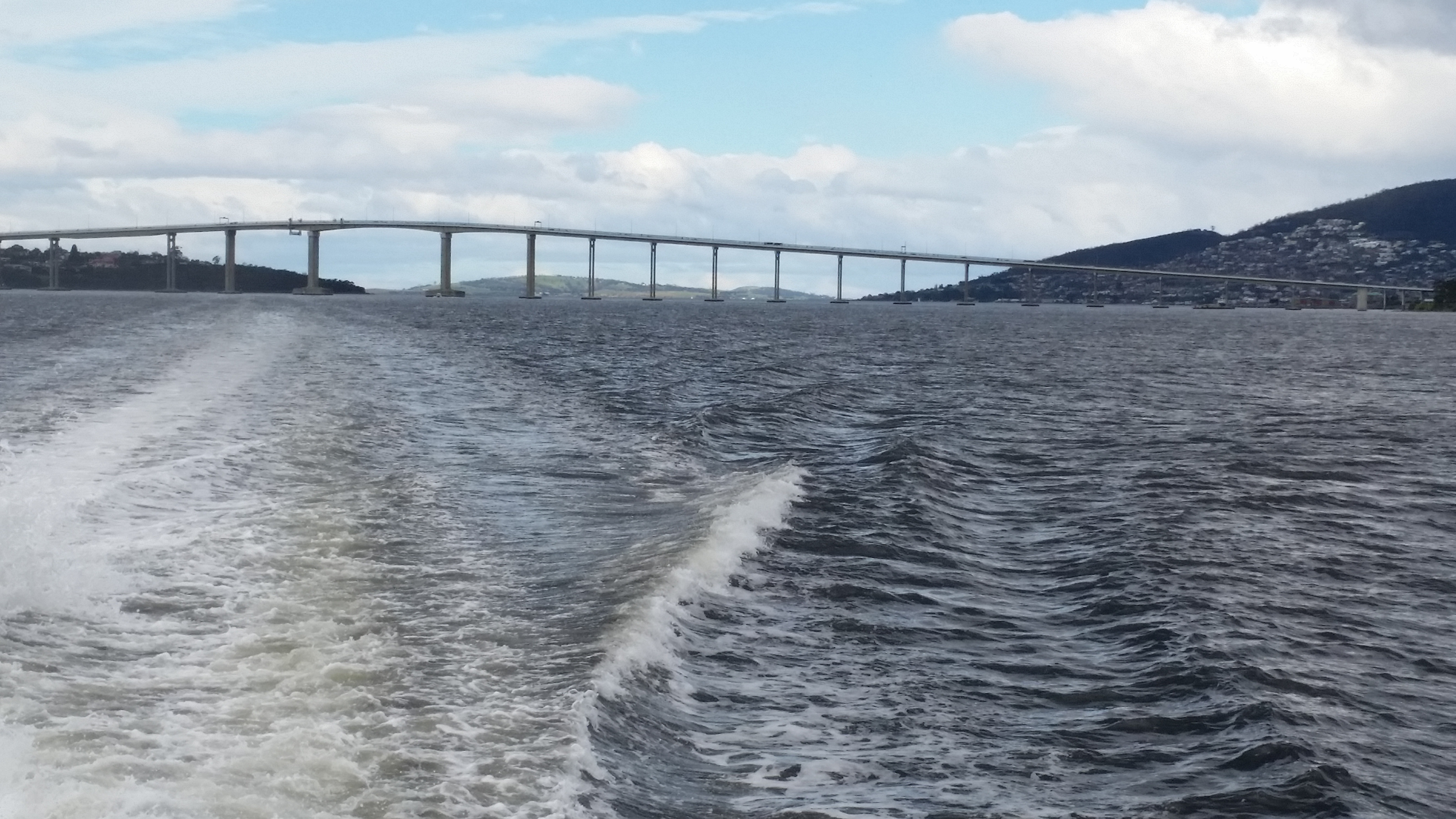 Cruising the Derwent River on our way to MONA