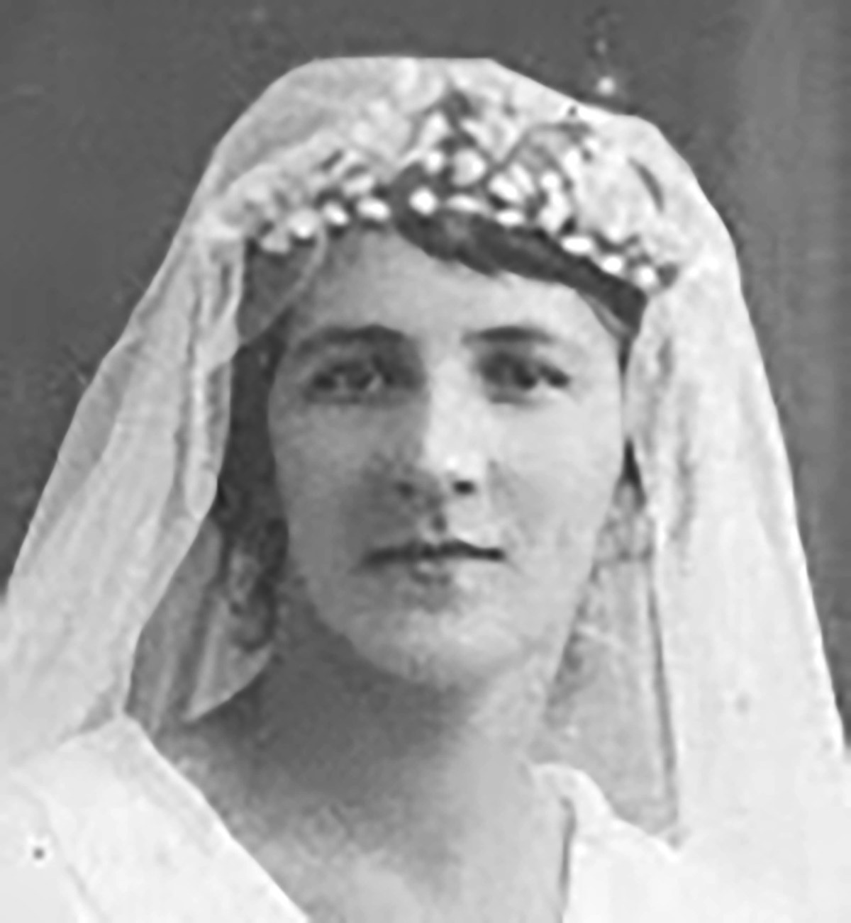 Marie on wedding day.