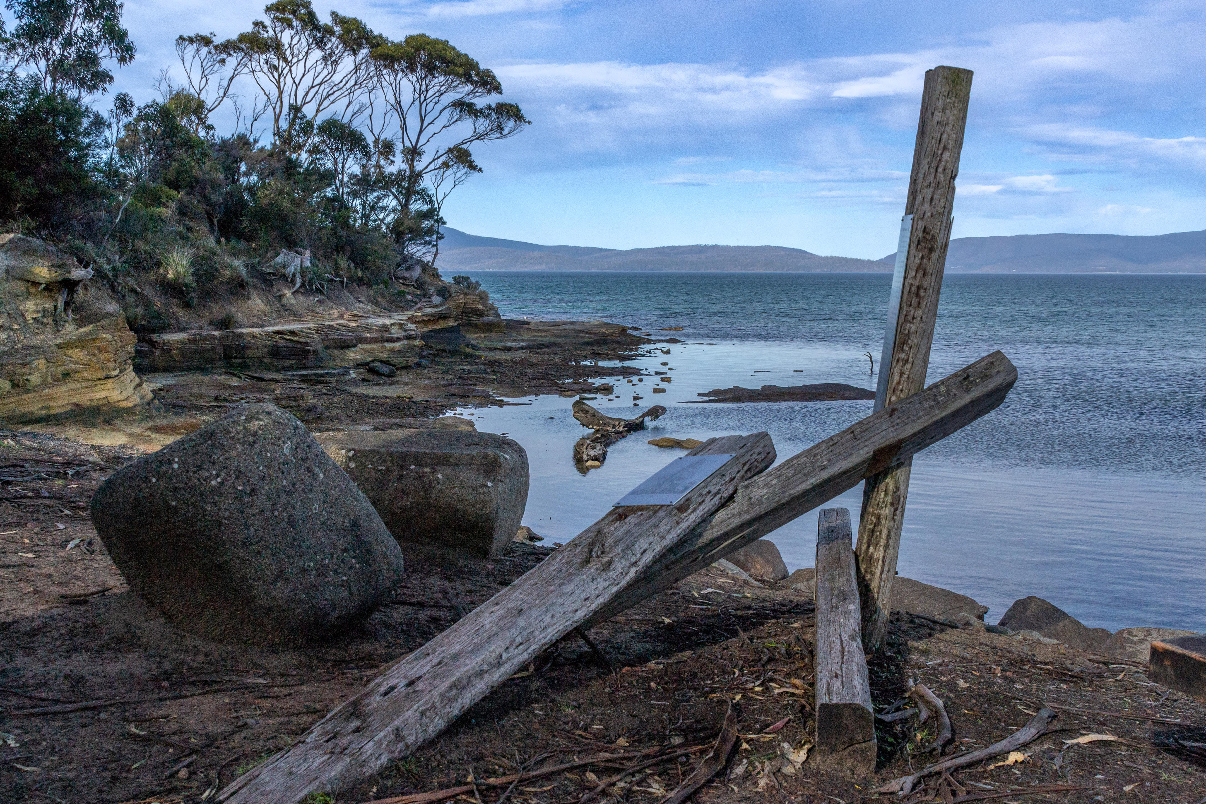 Plunkett Point - the only remains of the boat-loading point for the coal mine.